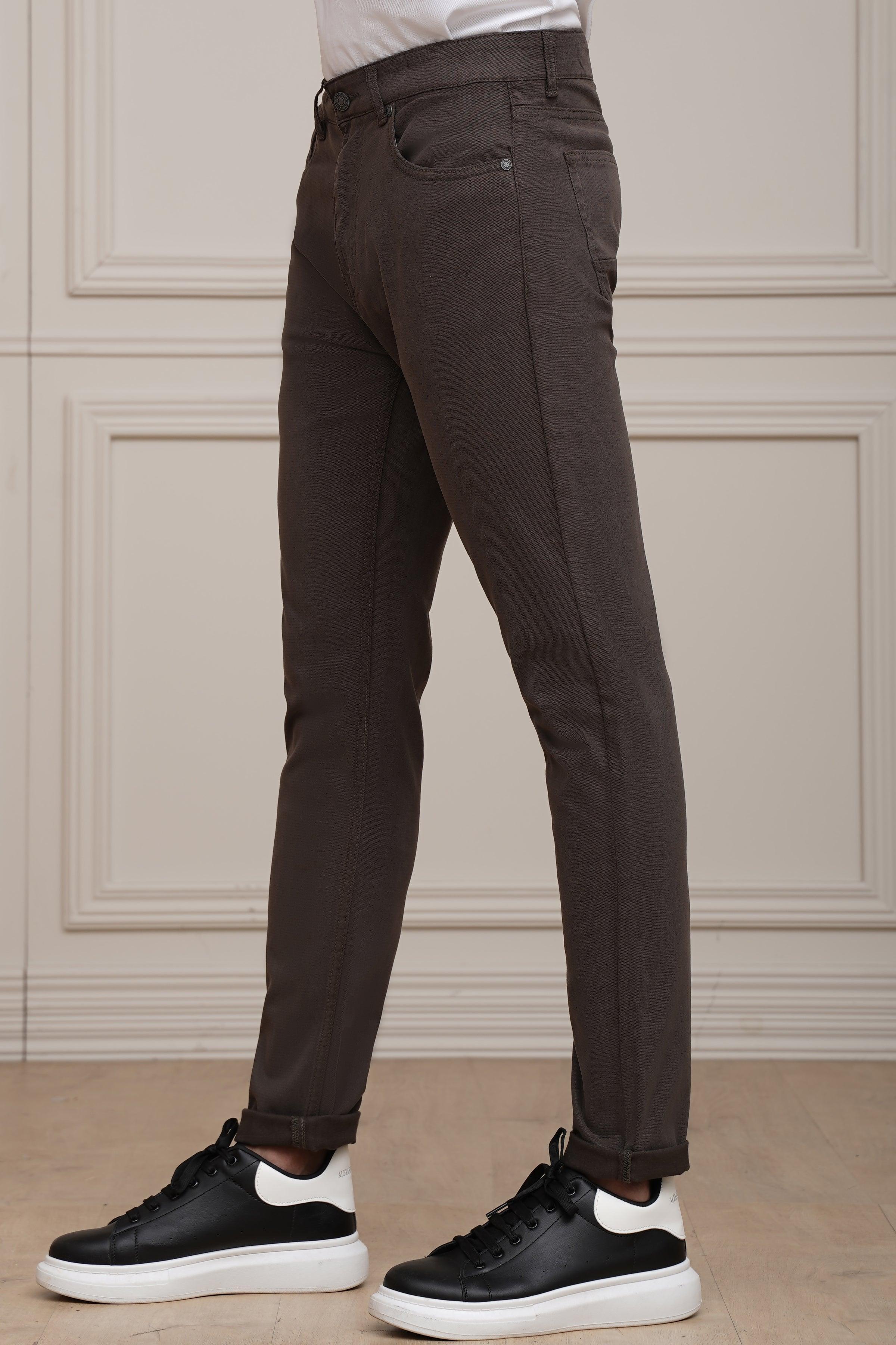 CASUAL PANT 5 POCKET FOREST BROWN at Charcoal Clothing