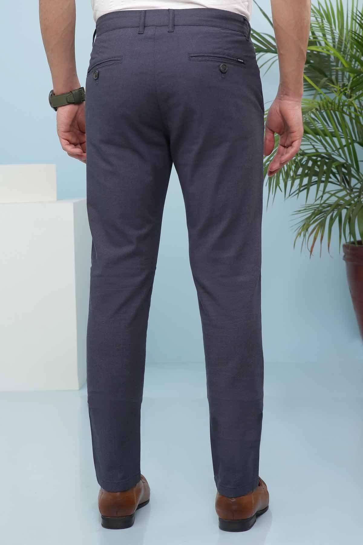 CASUAL PANT CROSS POCKET BLUE BLACK SLIM FIT at Charcoal Clothing