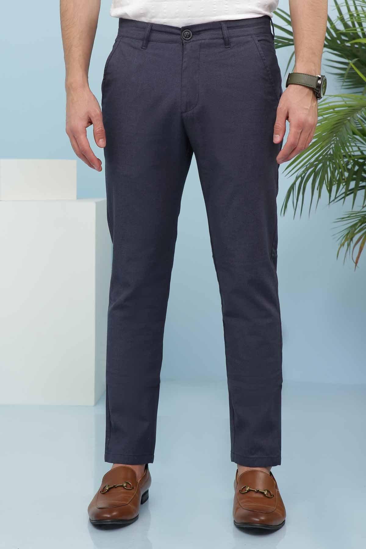 CASUAL PANT CROSS POCKET BLUE BLACK SLIM FIT at Charcoal Clothing
