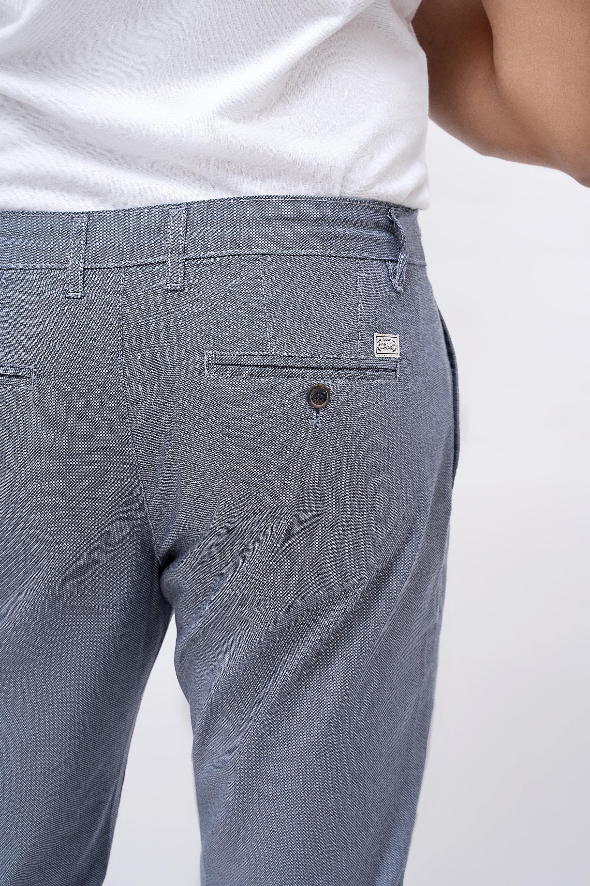 CASUAL PANT CROSS POCKET BLUE GREY at Charcoal Clothing