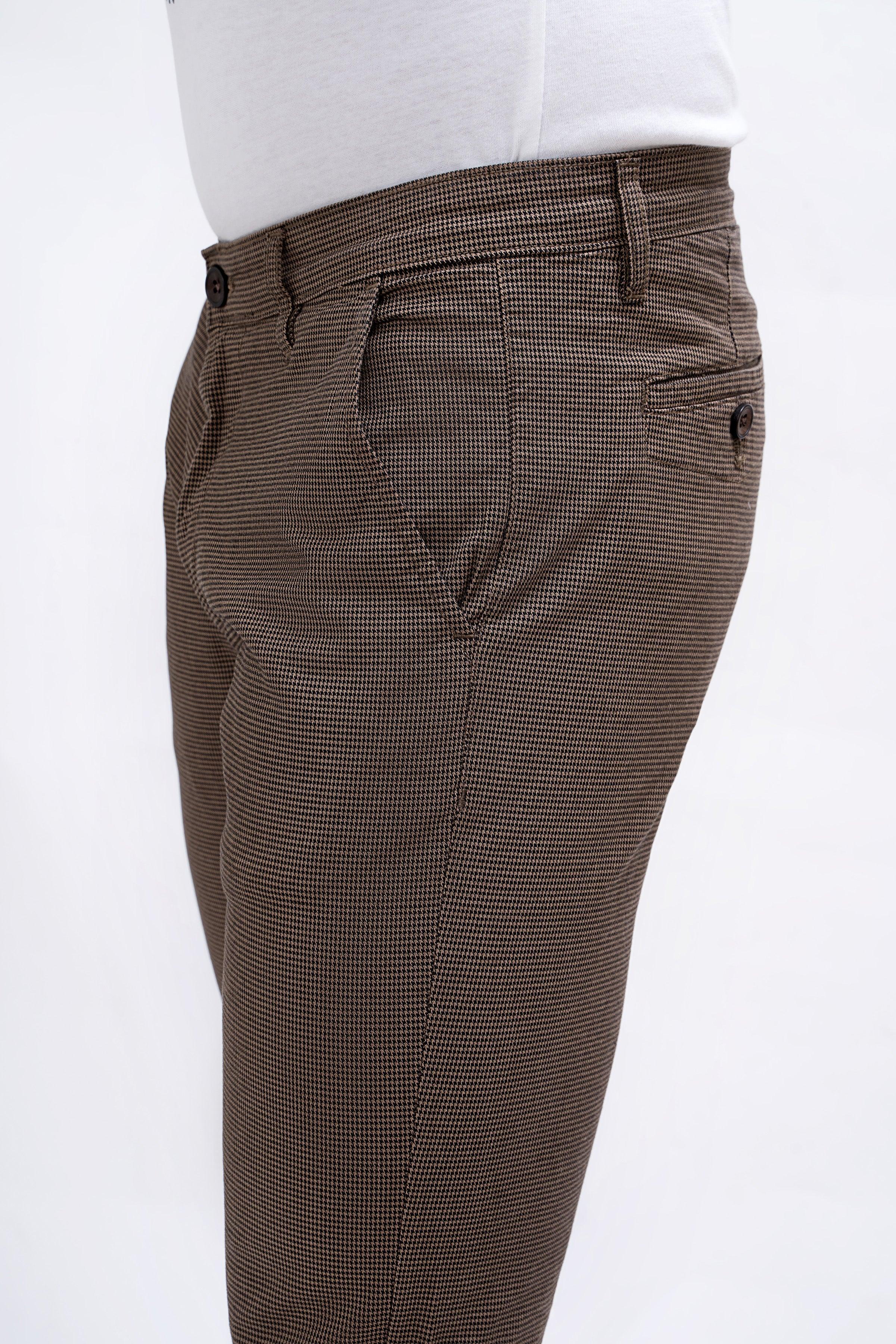 CASUAL PANT CROSS POCKET BROWN BLACK at Charcoal Clothing