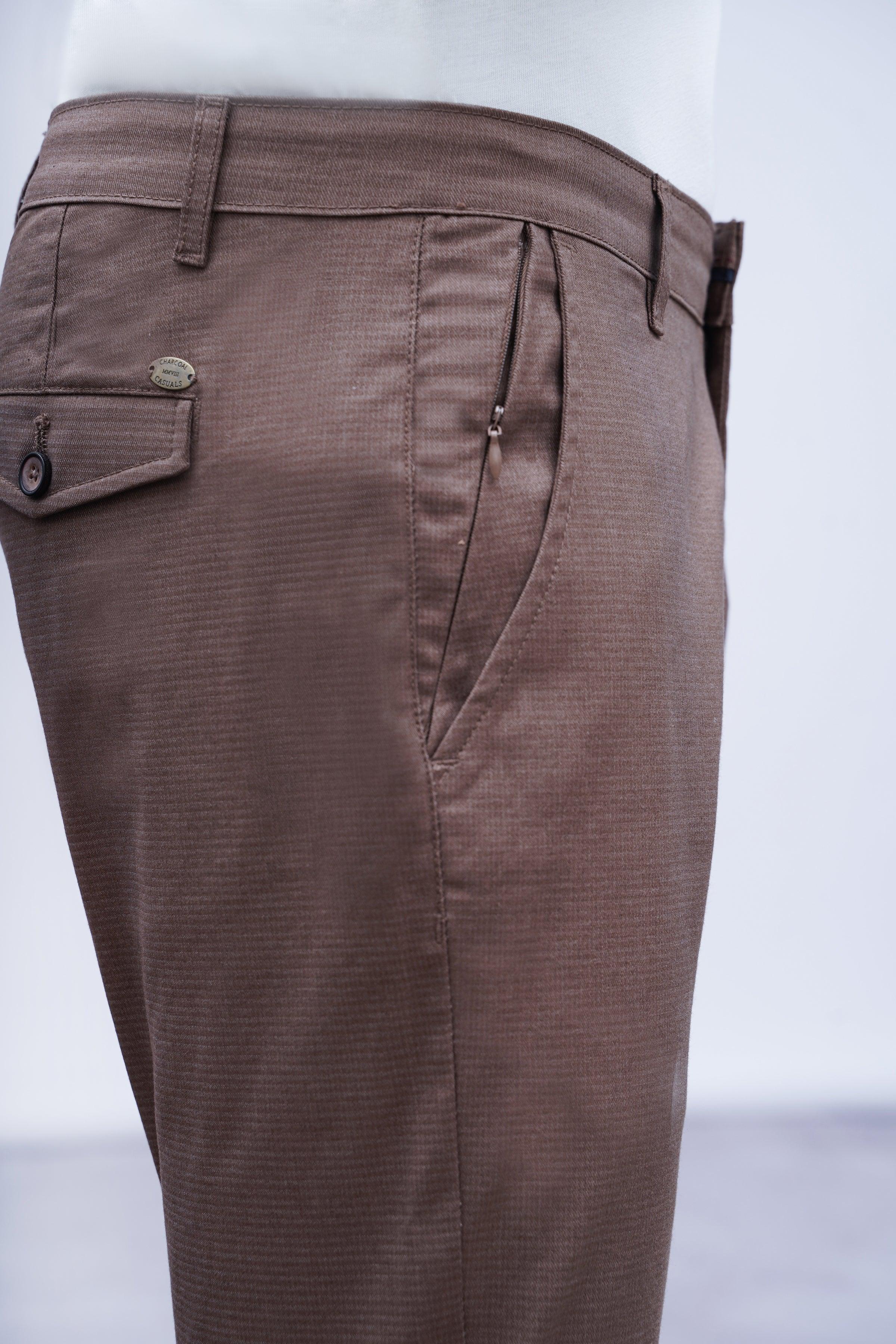 CASUAL PANT CROSS POCKET BROWN at Charcoal Clothing