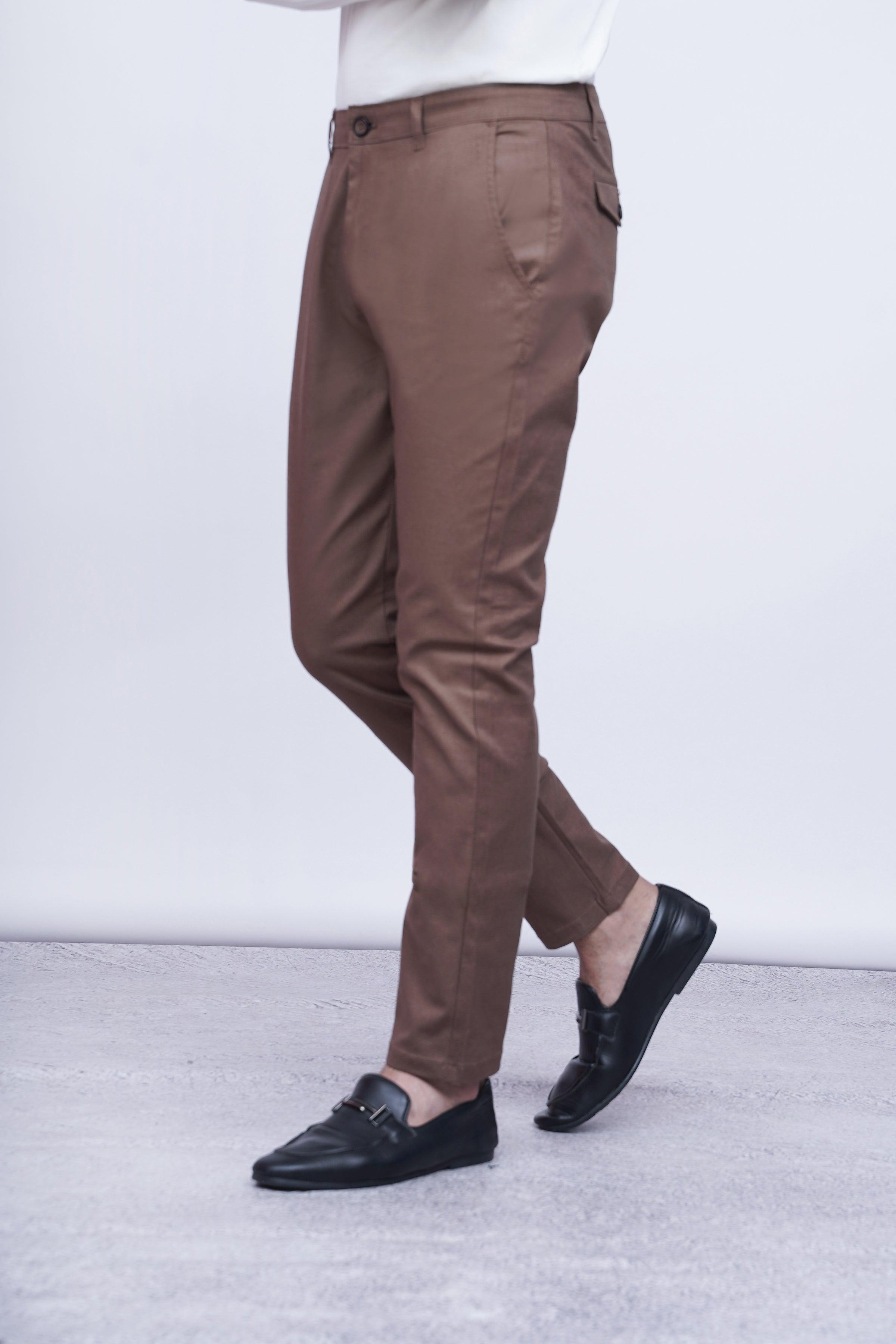 CASUAL PANT CROSS POCKET BROWN at Charcoal Clothing