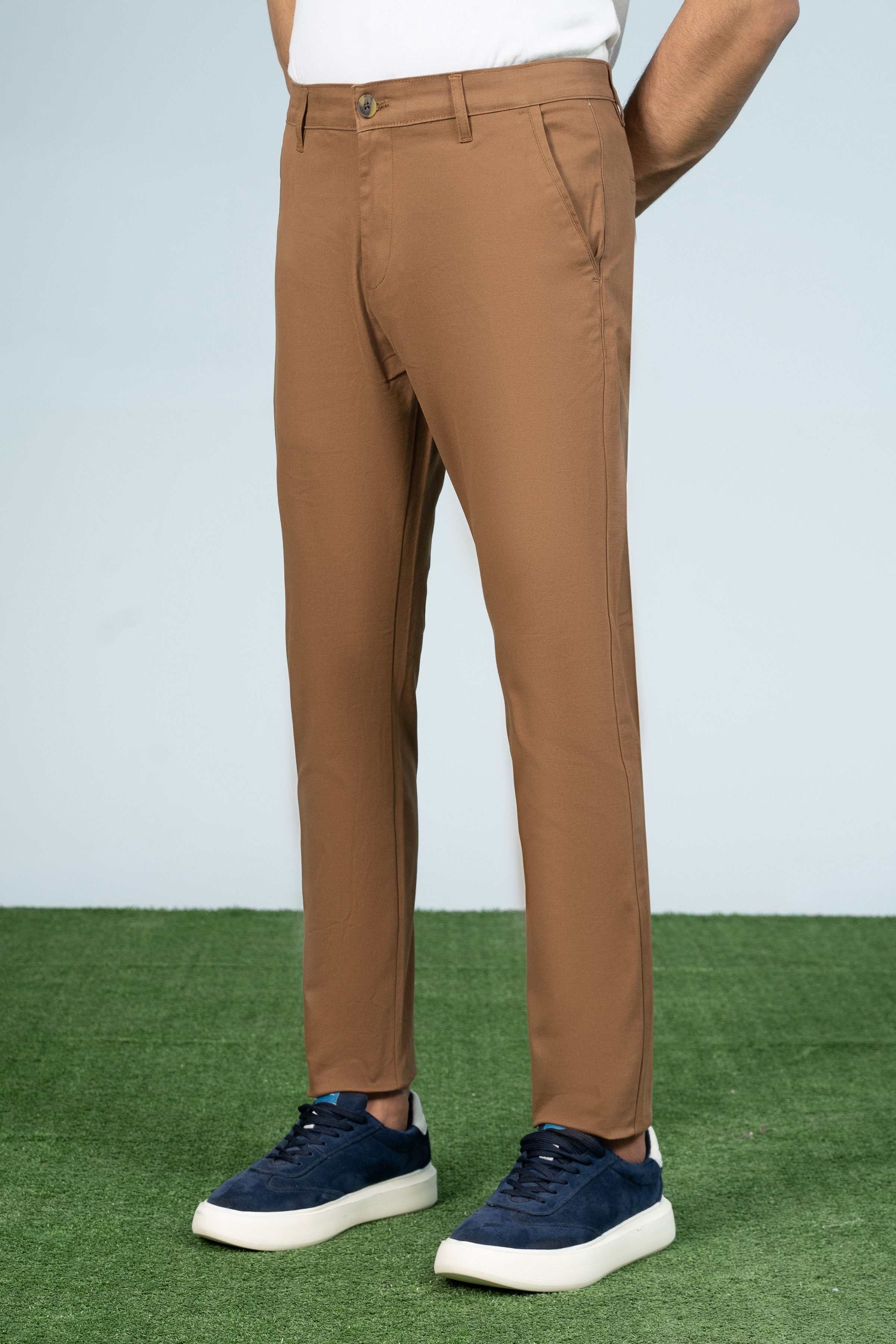 CASUAL PANT CROSS POCKET CAMEL at Charcoal Clothing