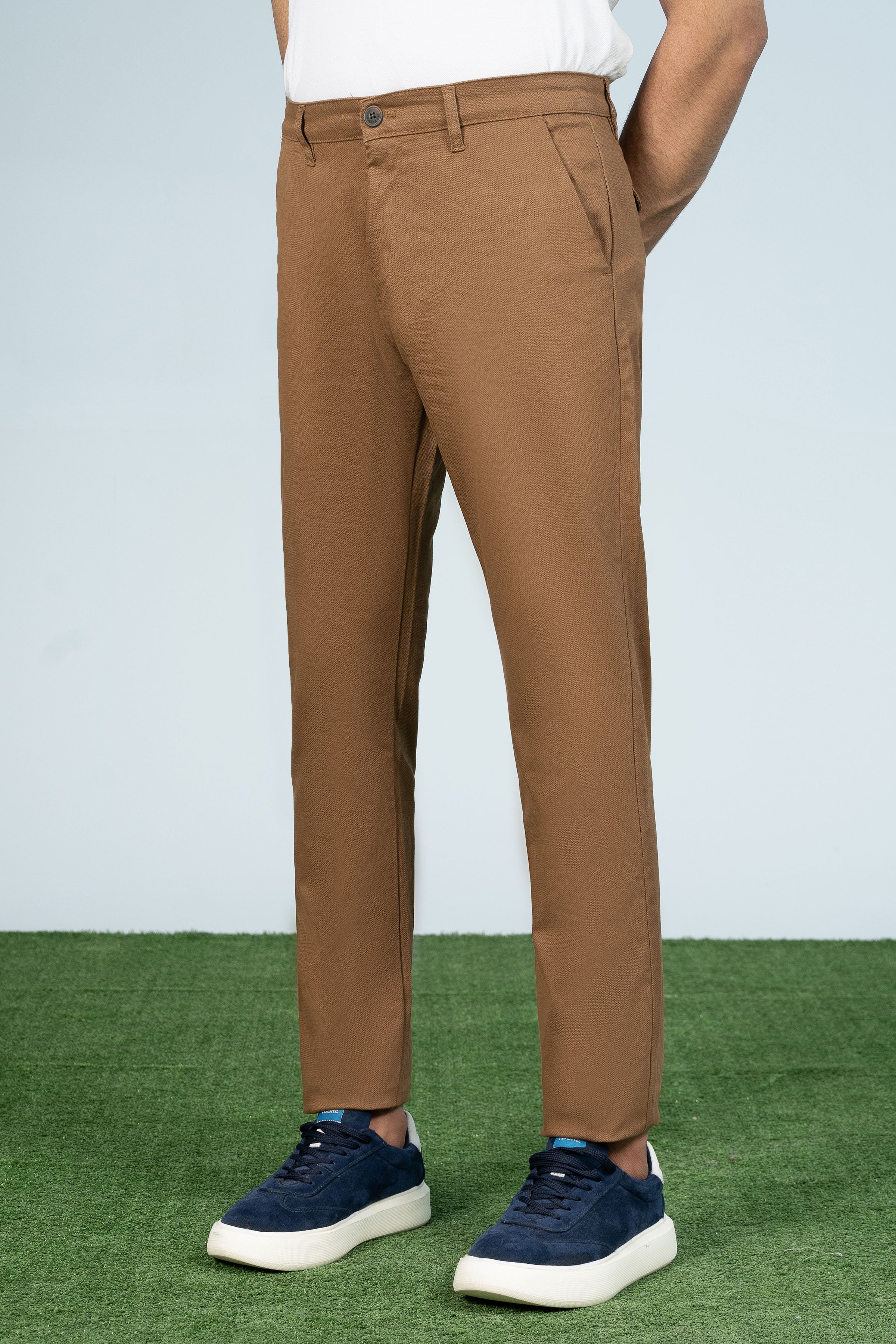CASUAL PANT CROSS POCKET CAMEL at Charcoal Clothing