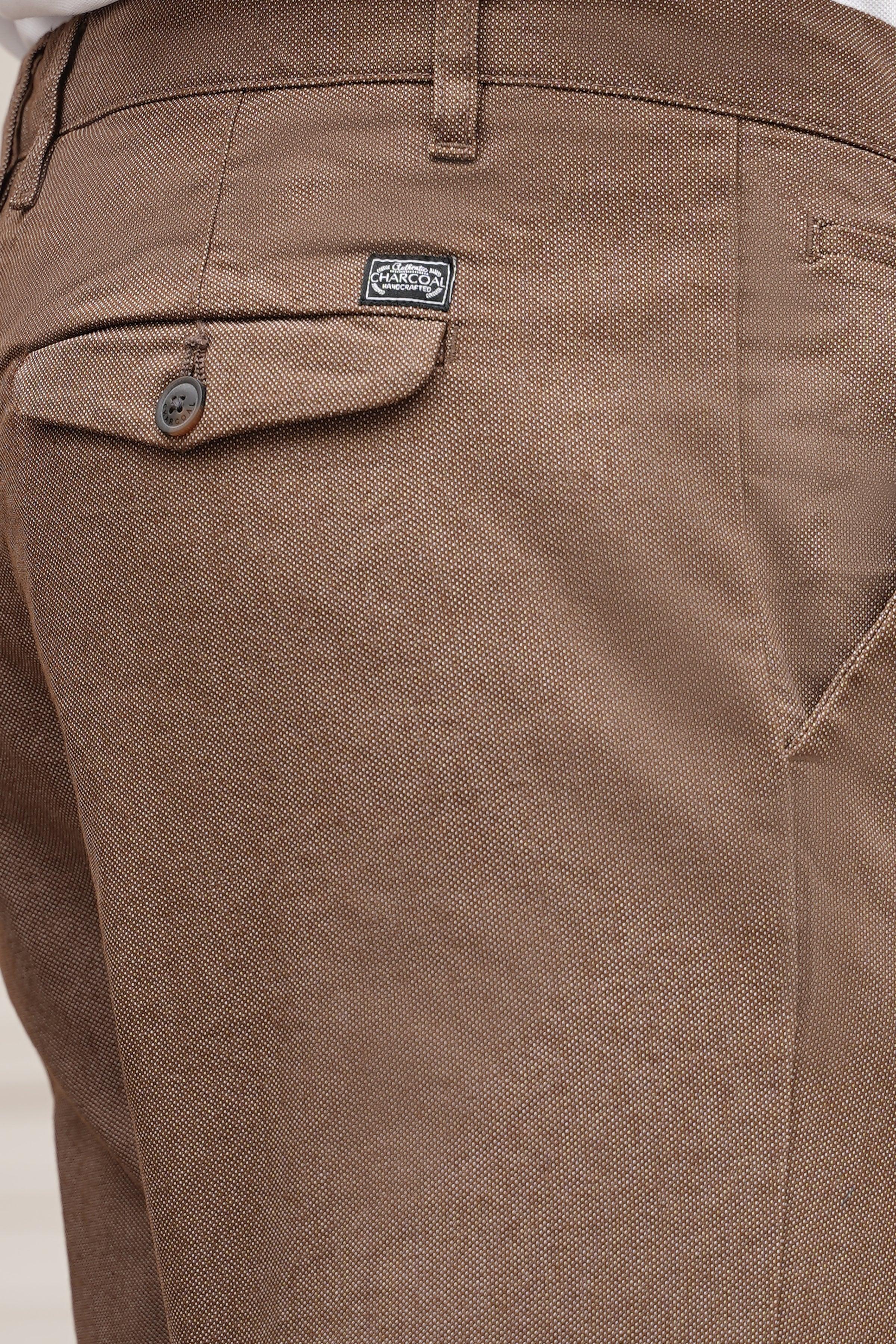 CASUAL PANT CROSS POCKET CAMEL at Charcoal Clothing