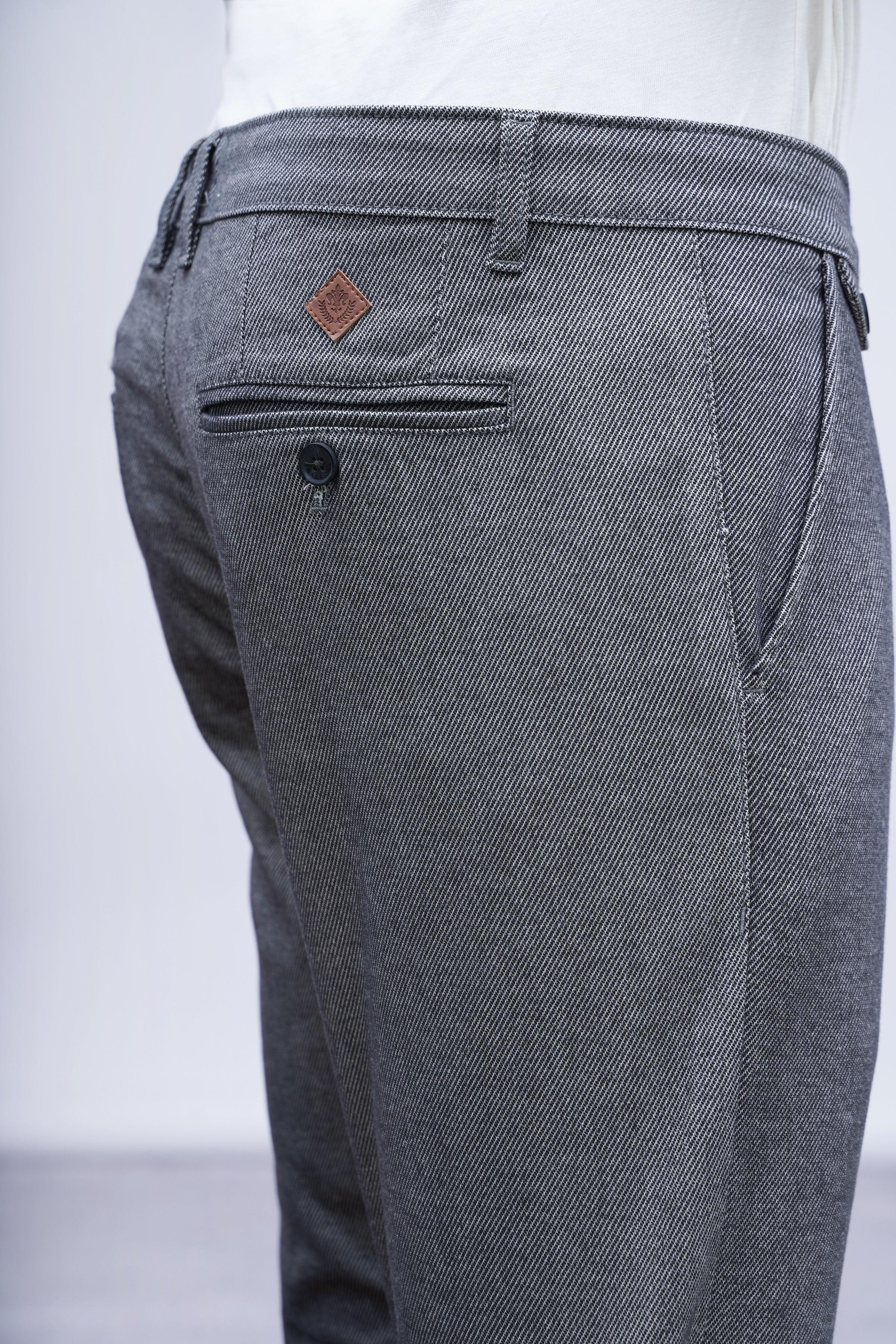 CASUAL PANT CROSS POCKET GREY BLACK at Charcoal Clothing