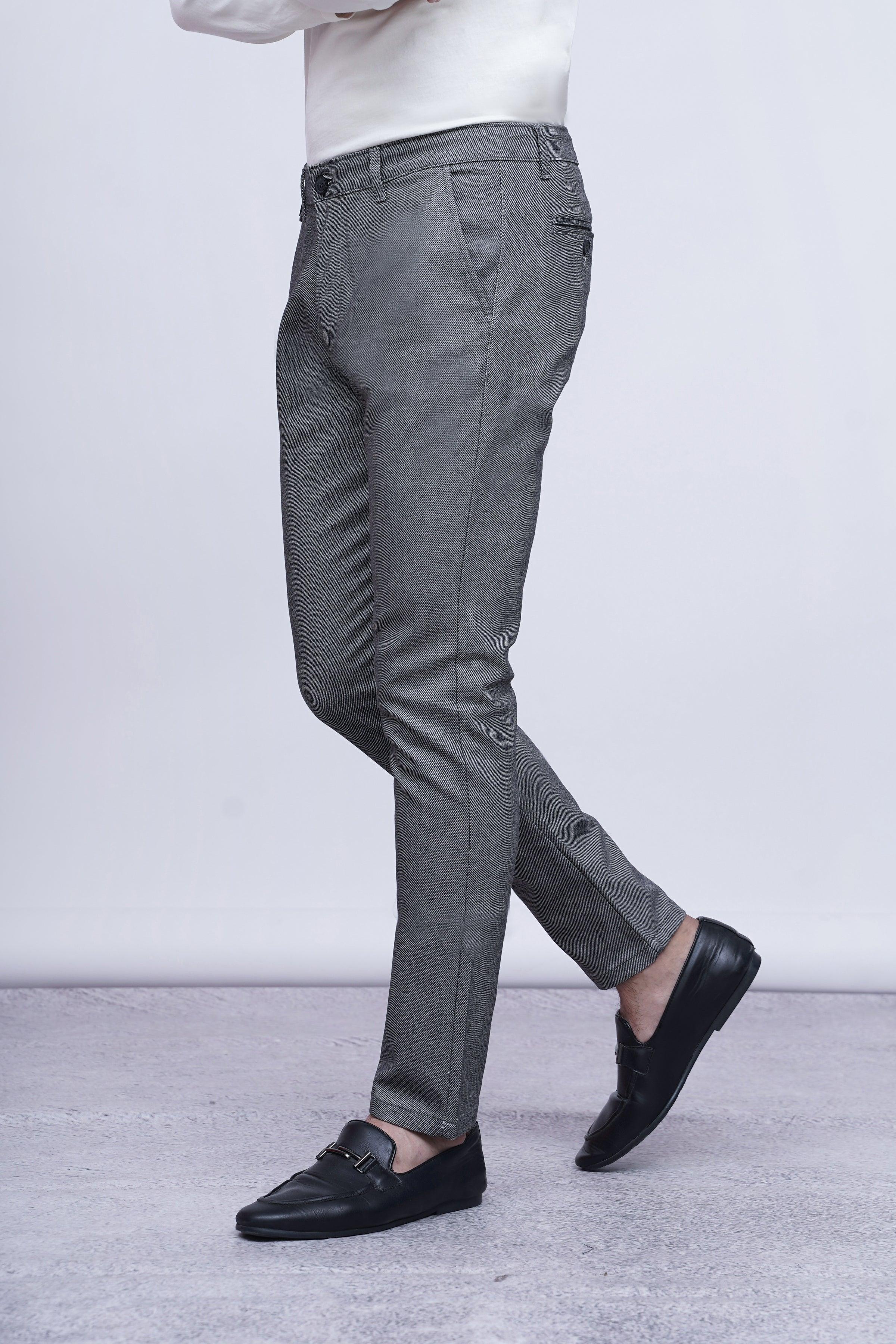 CASUAL PANT CROSS POCKET GREY BLACK at Charcoal Clothing