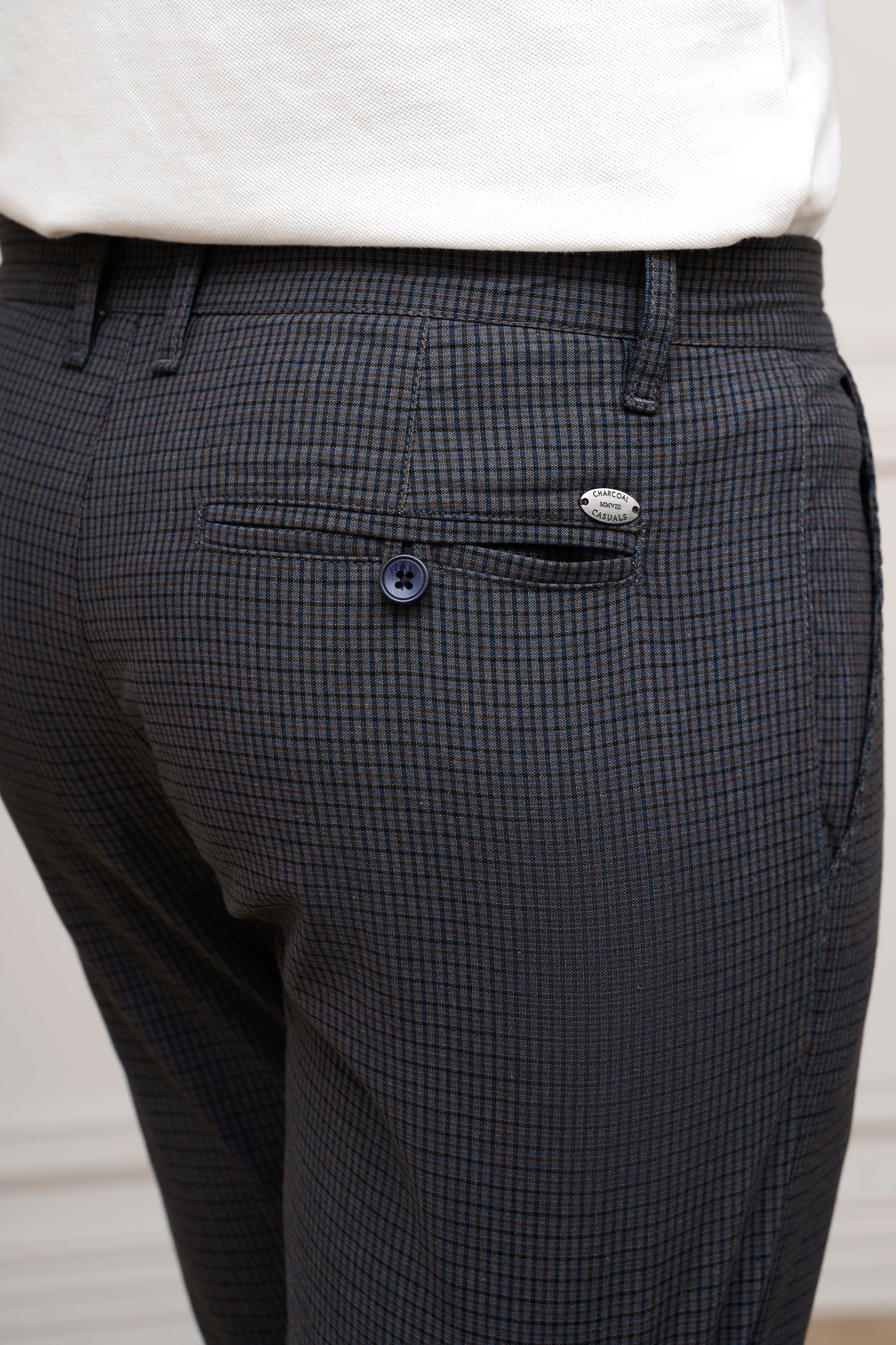 CASUAL PANT CROSS POCKET GREY BLUE at Charcoal Clothing