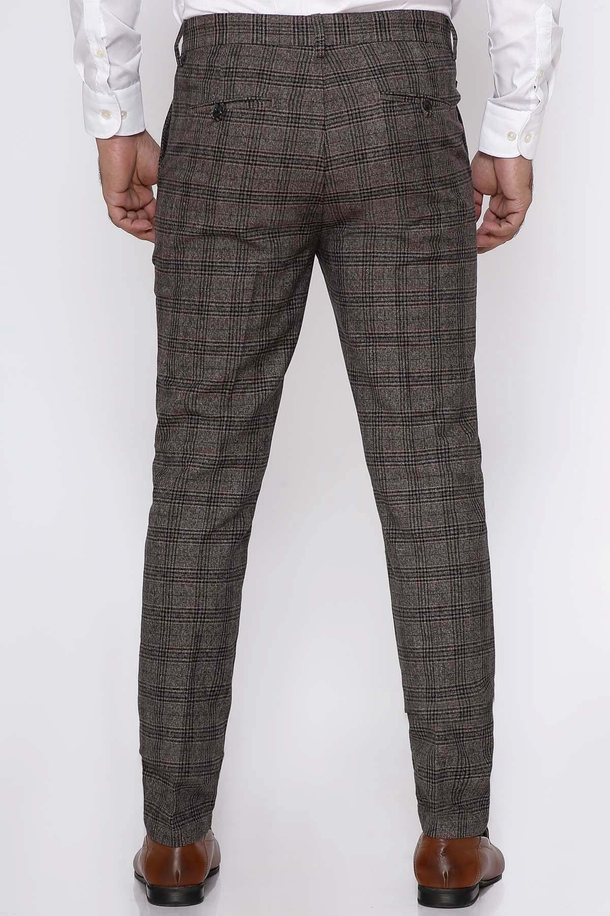 CASUAL PANT CROSS POCKET ITALIAN FIT BROWN at Charcoal Clothing