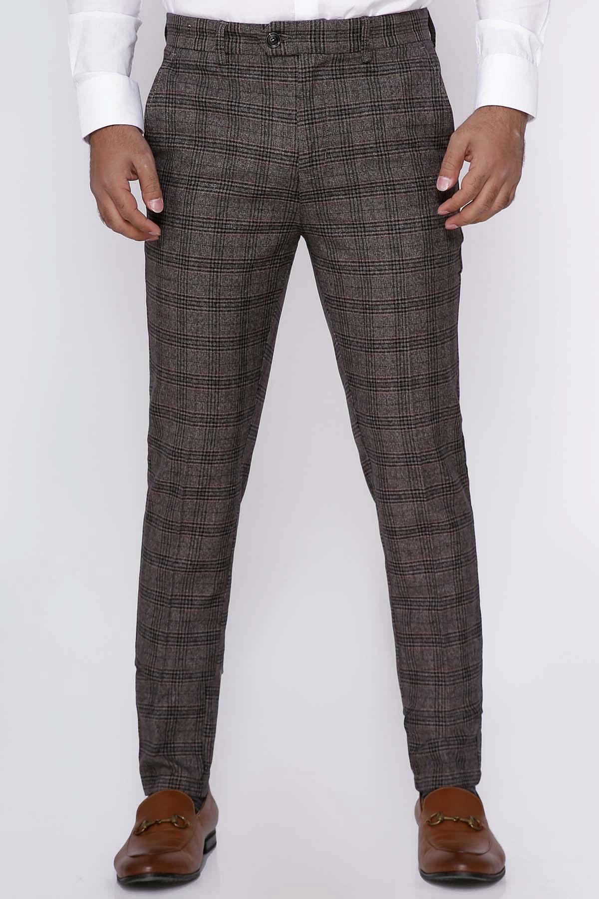 CASUAL PANT CROSS POCKET ITALIAN FIT BROWN at Charcoal Clothing