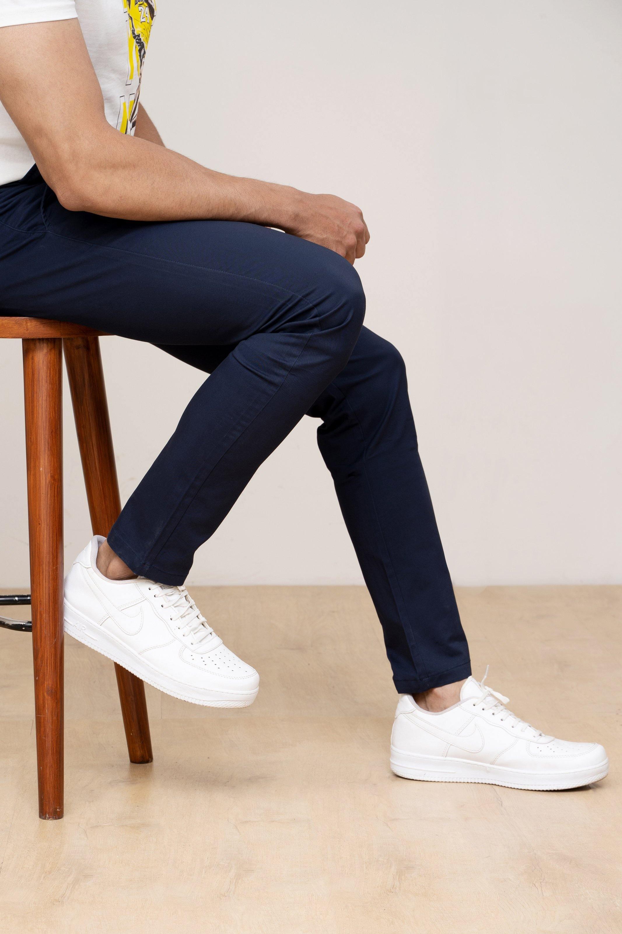CASUAL PANT CROSS POCKET NAVY at Charcoal Clothing