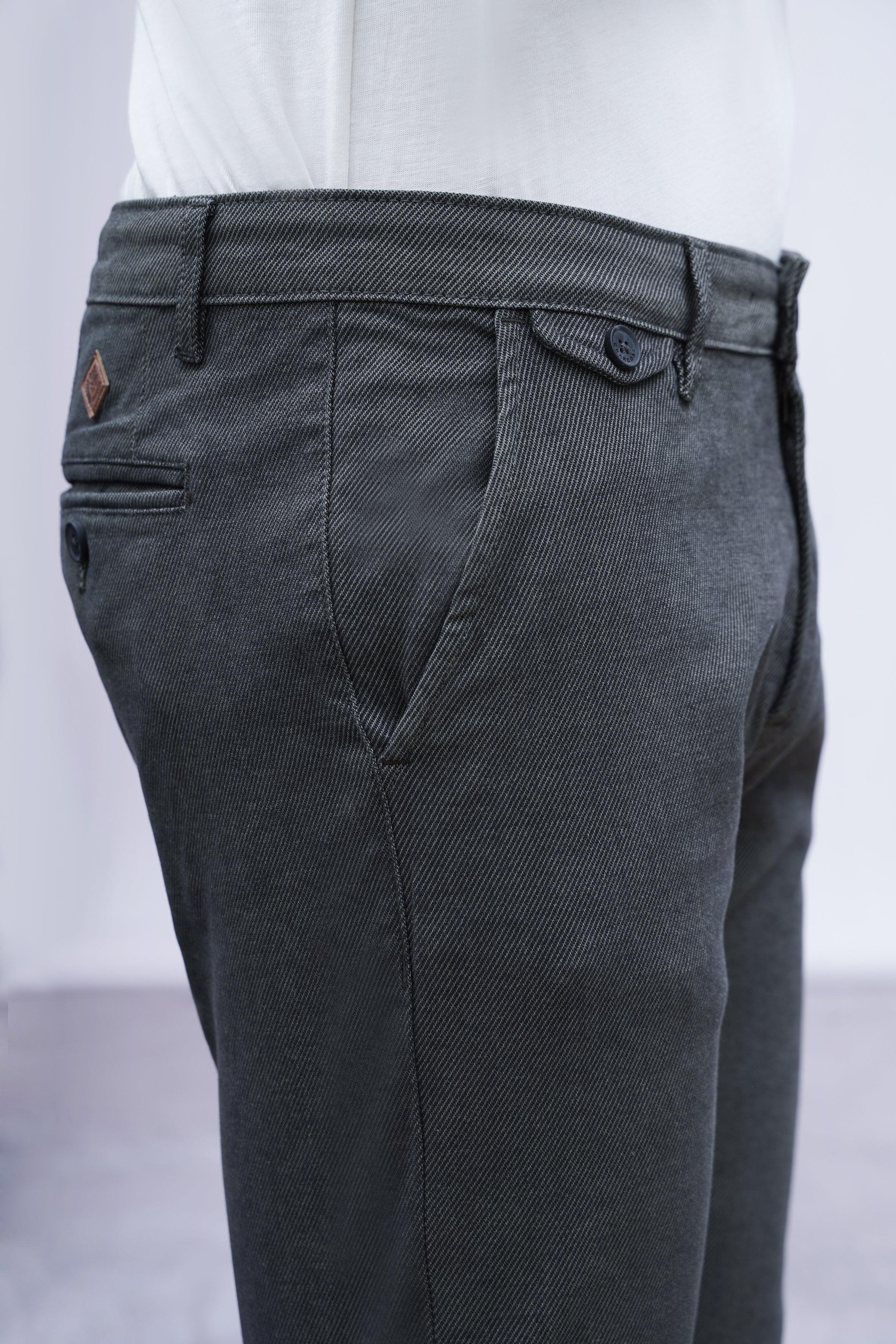 CASUAL PANT CROSS POCKET OLIVE BLACK at Charcoal Clothing