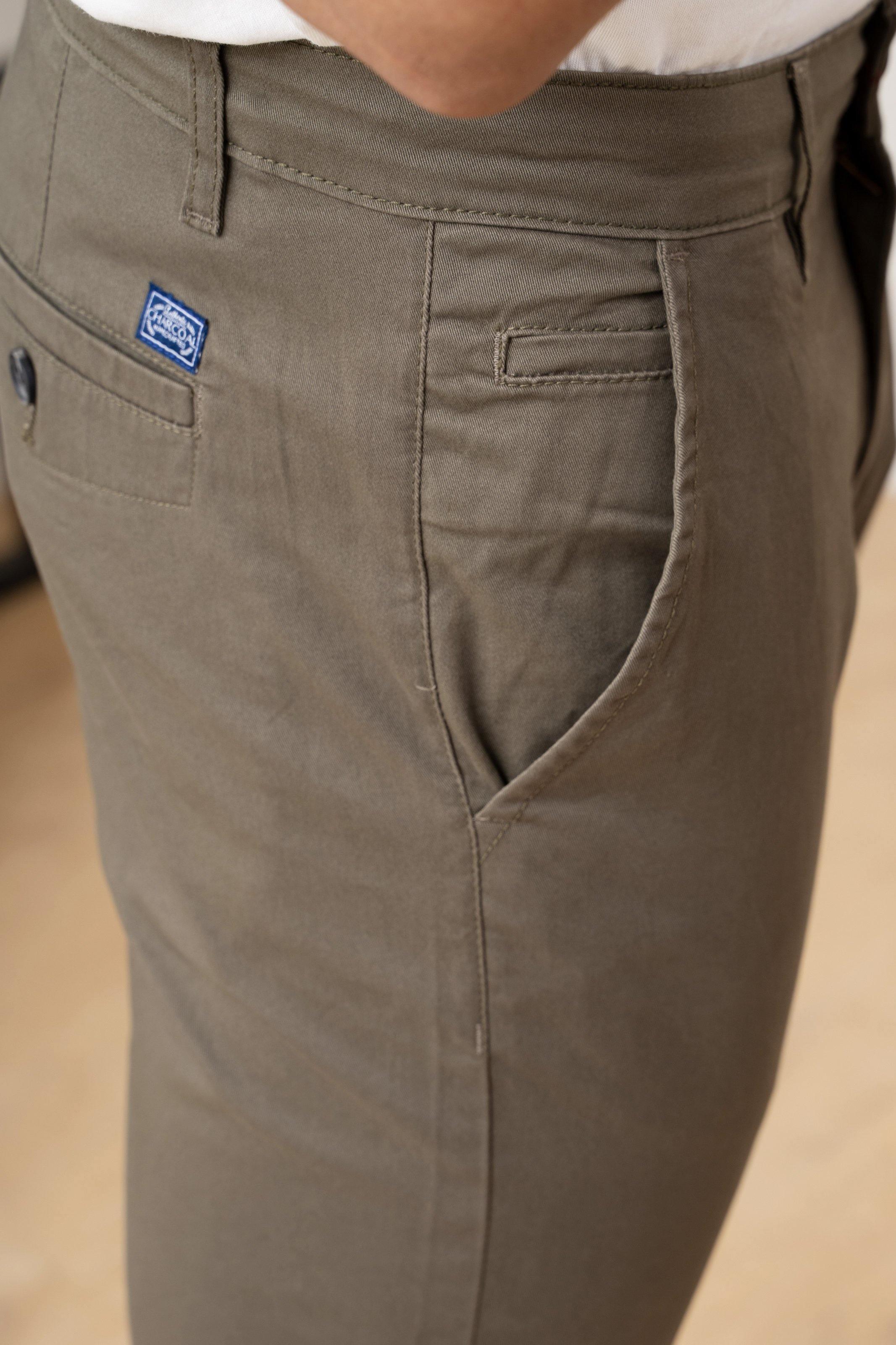 CASUAL PANT CROSS POCKET OLIVE at Charcoal Clothing