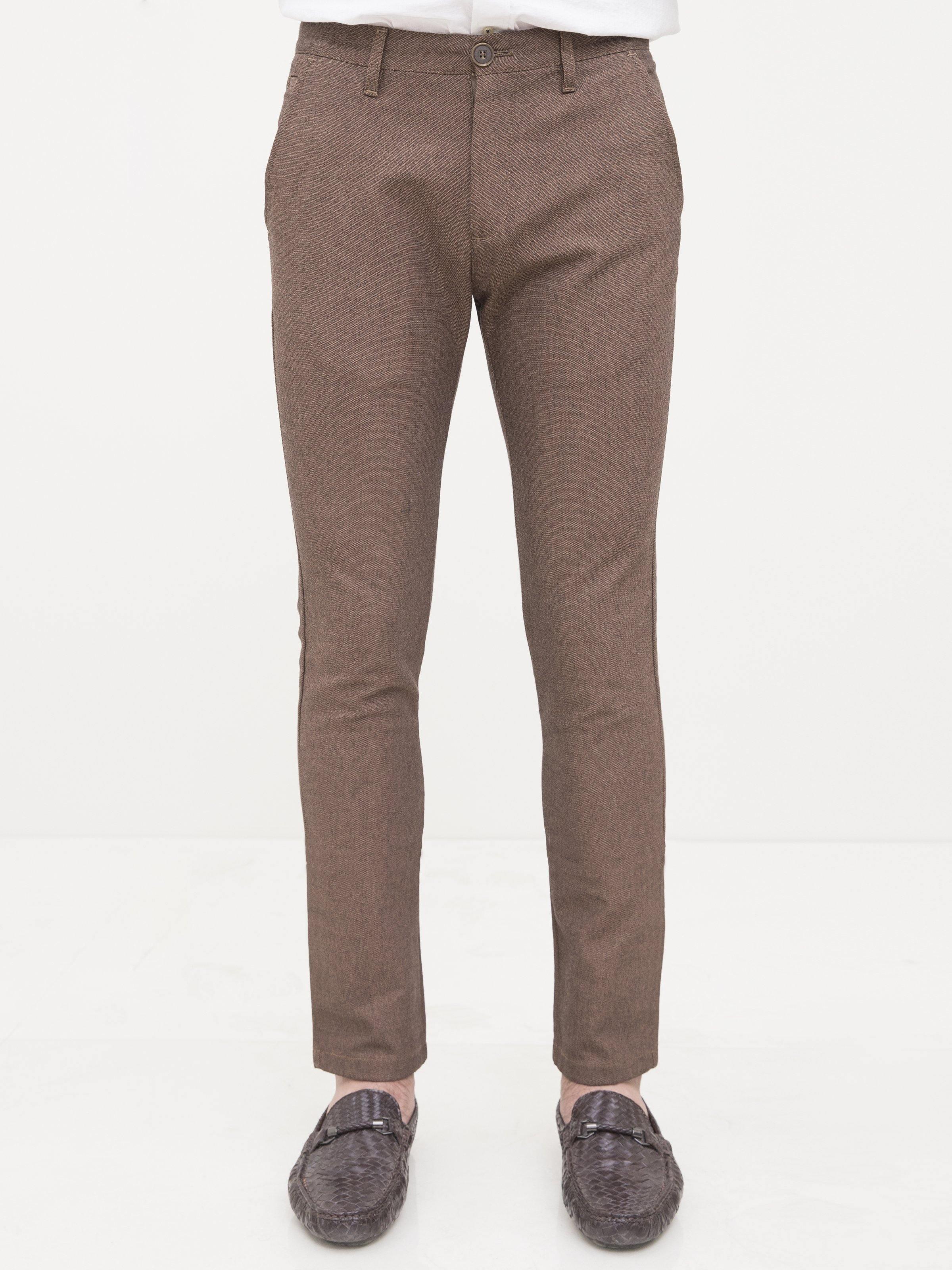 CASUAL PANT CROSS POCKET SLIM FIT BROWN at Charcoal Clothing