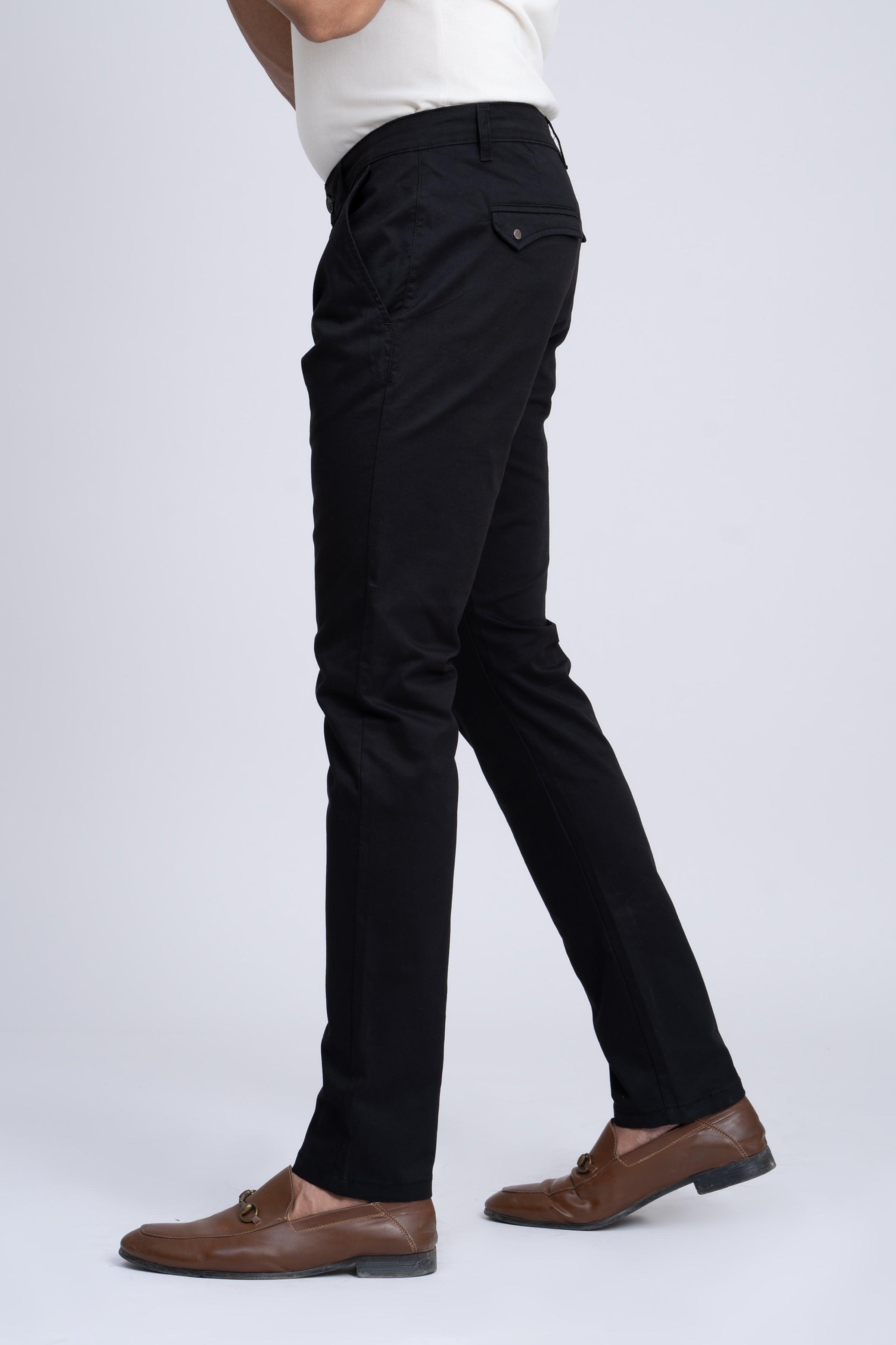 CASUAL PANT CROSS POCKET WITH FLAP BLACK at Charcoal Clothing