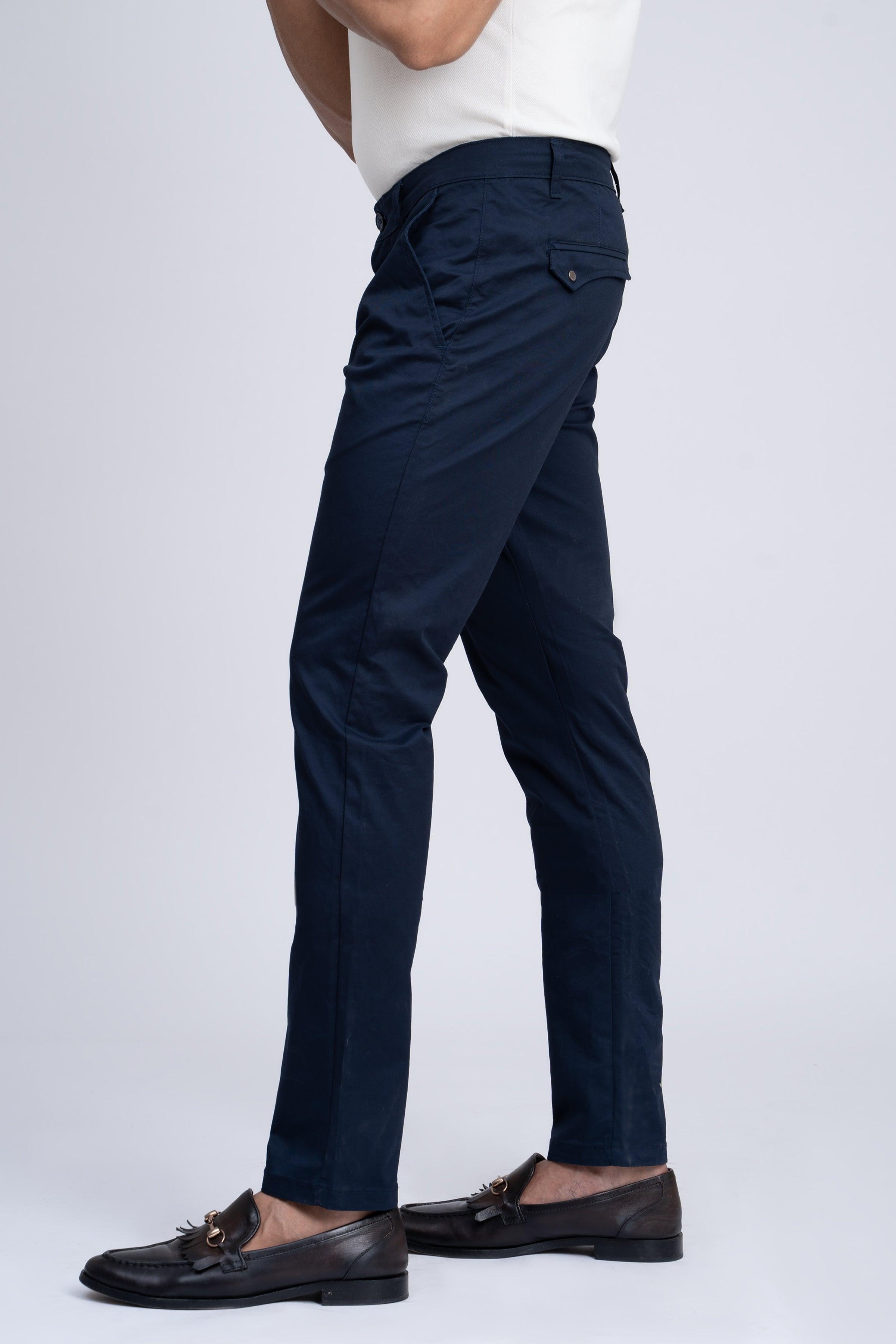 CASUAL PANT CROSS POCKET WITH FLAP NAVY at Charcoal Clothing