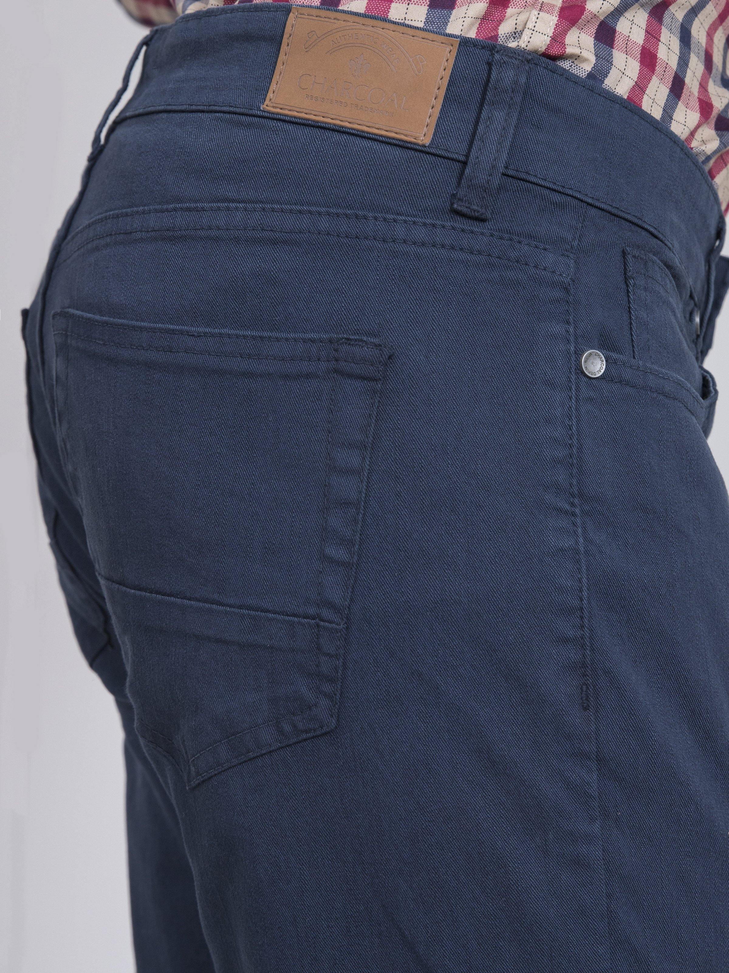 CASUAL PANT SLIM FIT 5 POCKET NAVY BLUE at Charcoal Clothing