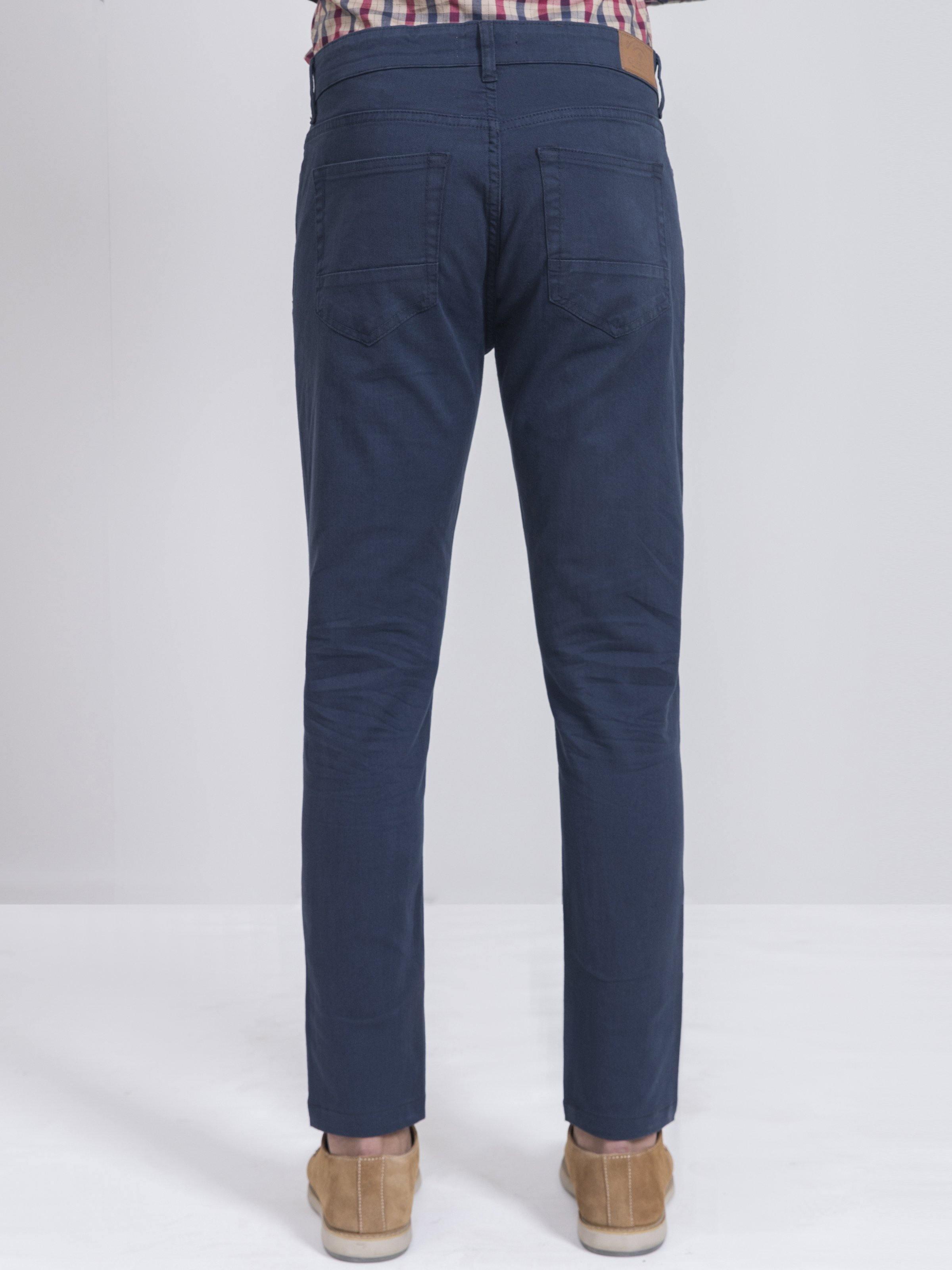 CASUAL PANT SLIM FIT 5 POCKET NAVY BLUE at Charcoal Clothing