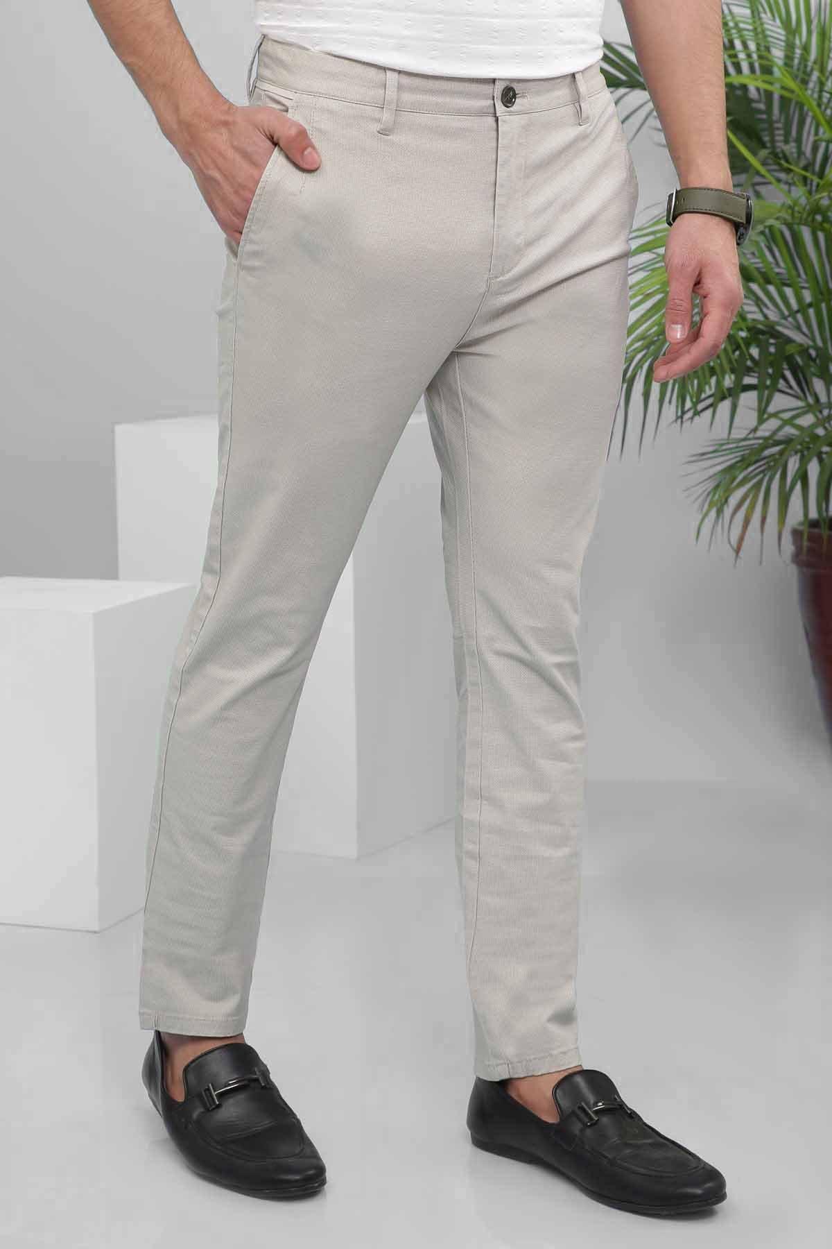 CASUAL PANT SLIM FIT BEIGE at Charcoal Clothing