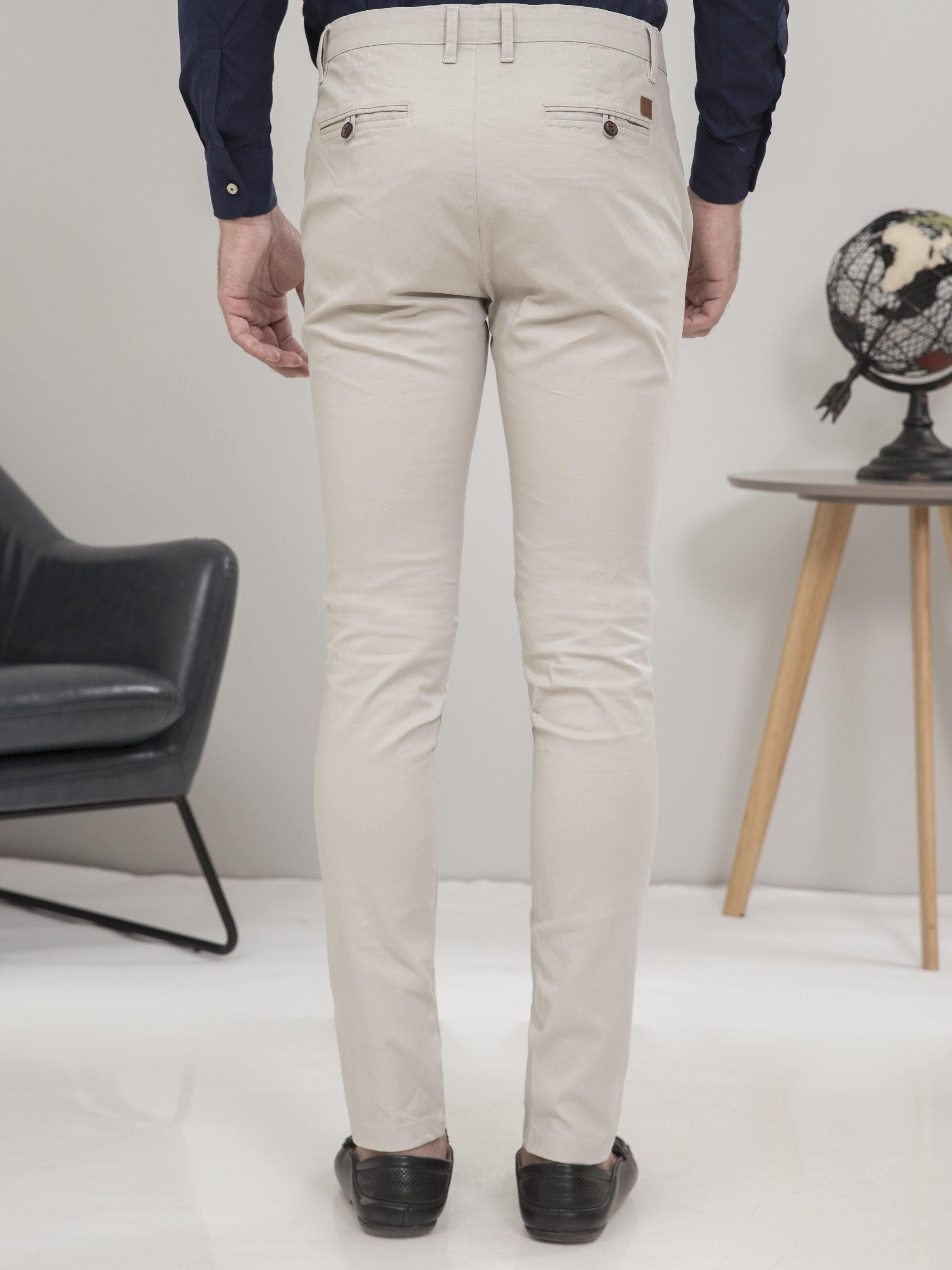 CASUAL PANT SLIM FIT BEIGE at Charcoal Clothing