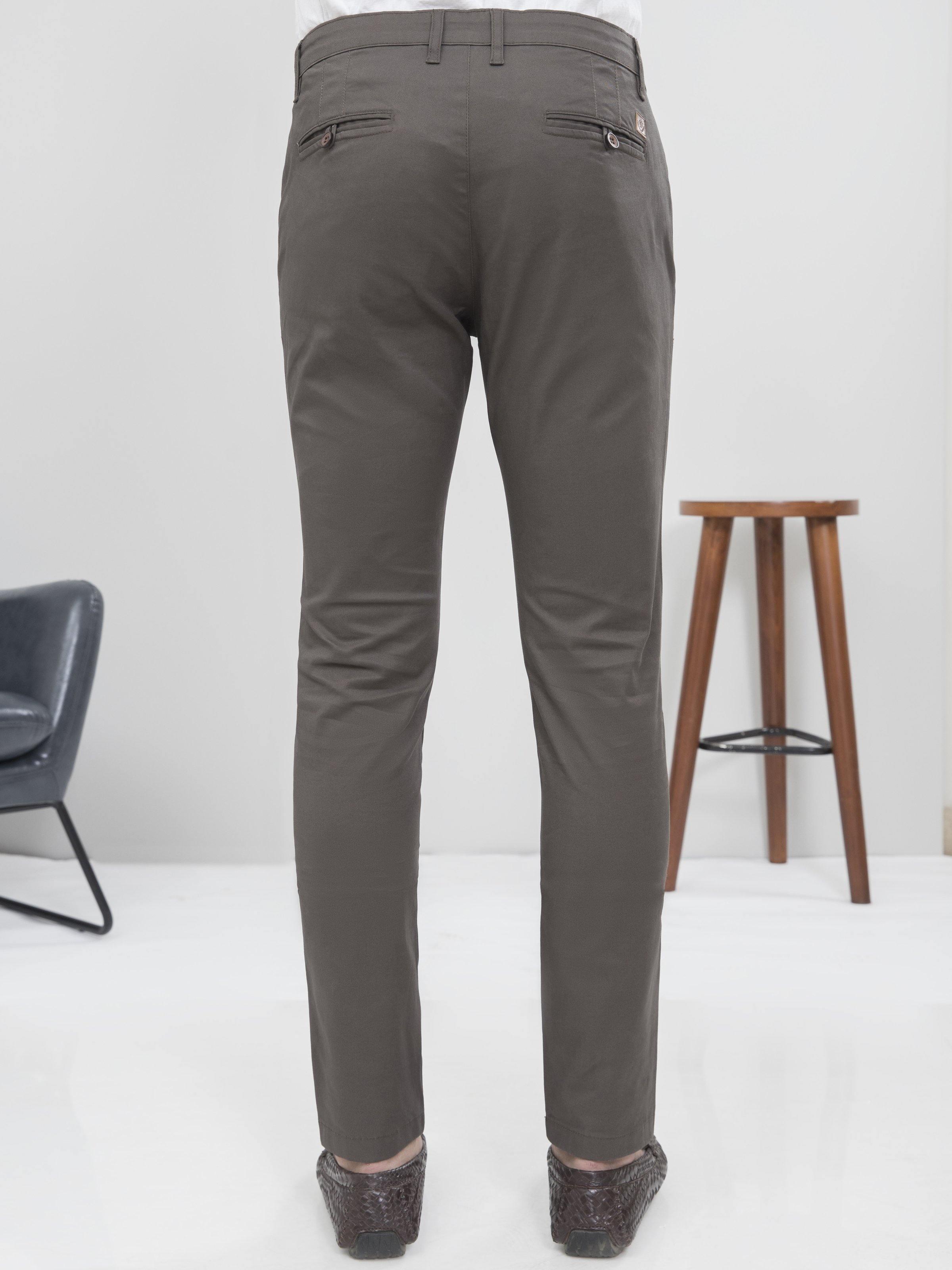 CASUAL PANT SLIM FIT GREEN GREY at Charcoal Clothing
