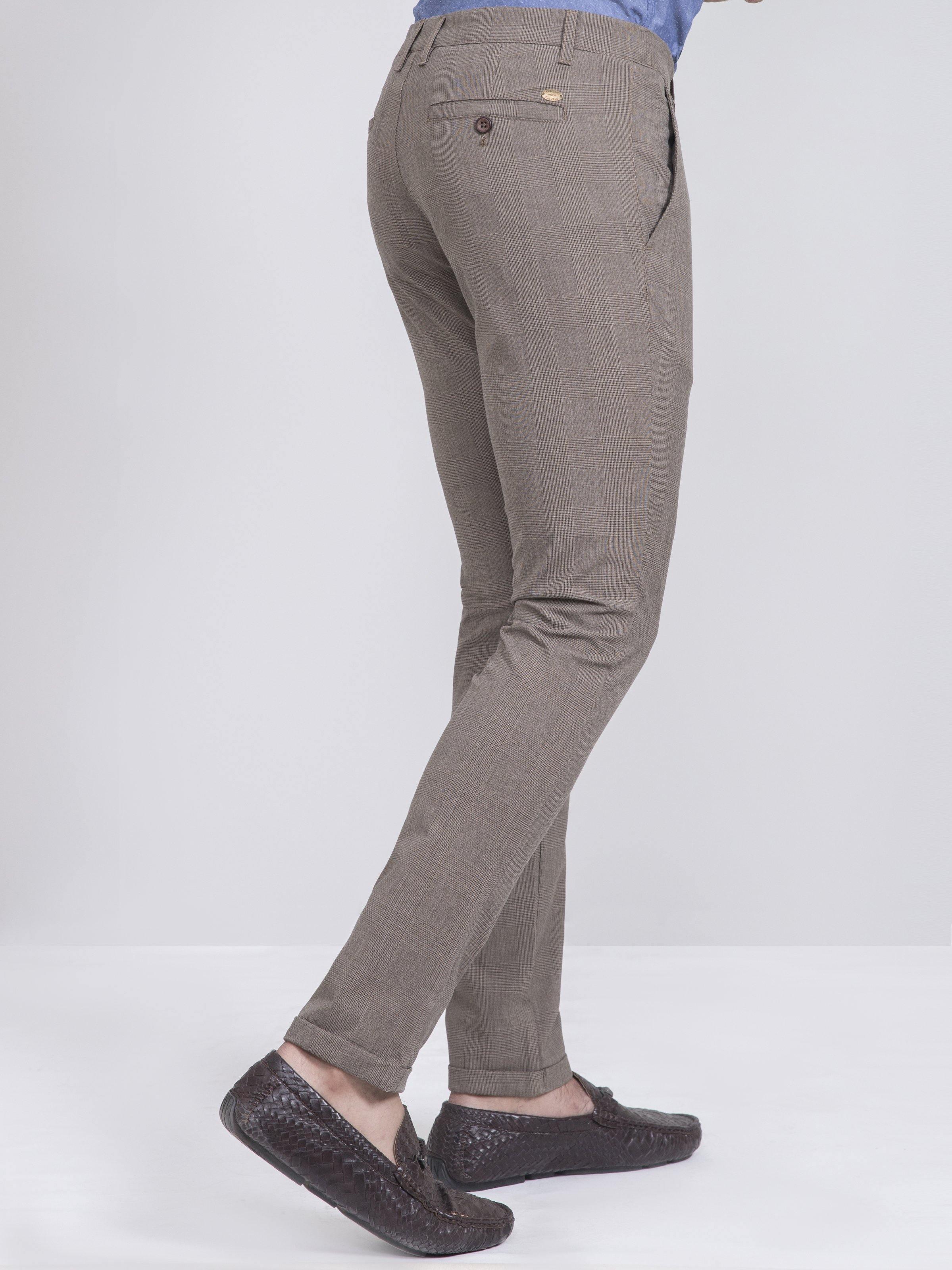 CASUAL PANT SLIM FIT KHAKI BROWN at Charcoal Clothing
