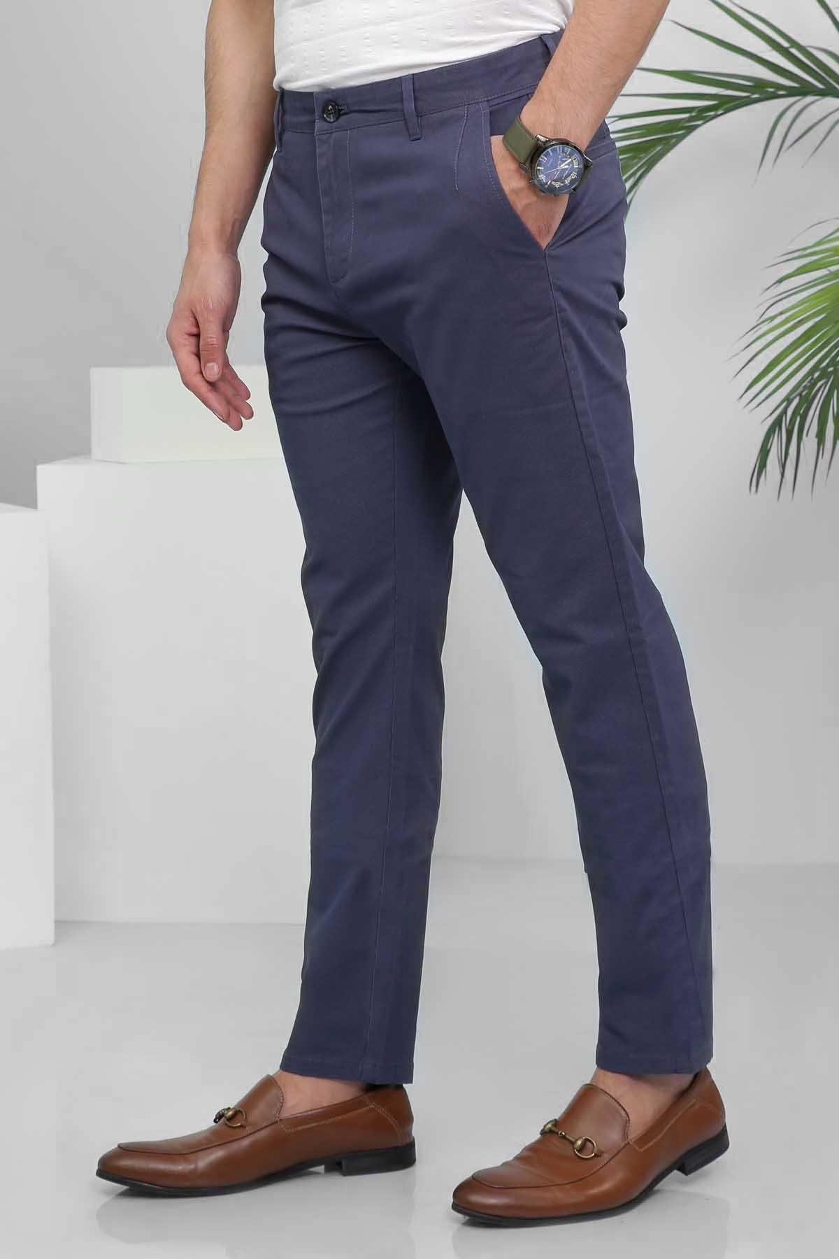 CASUAL PANT SLIM FIT NAVY BLUE at Charcoal Clothing