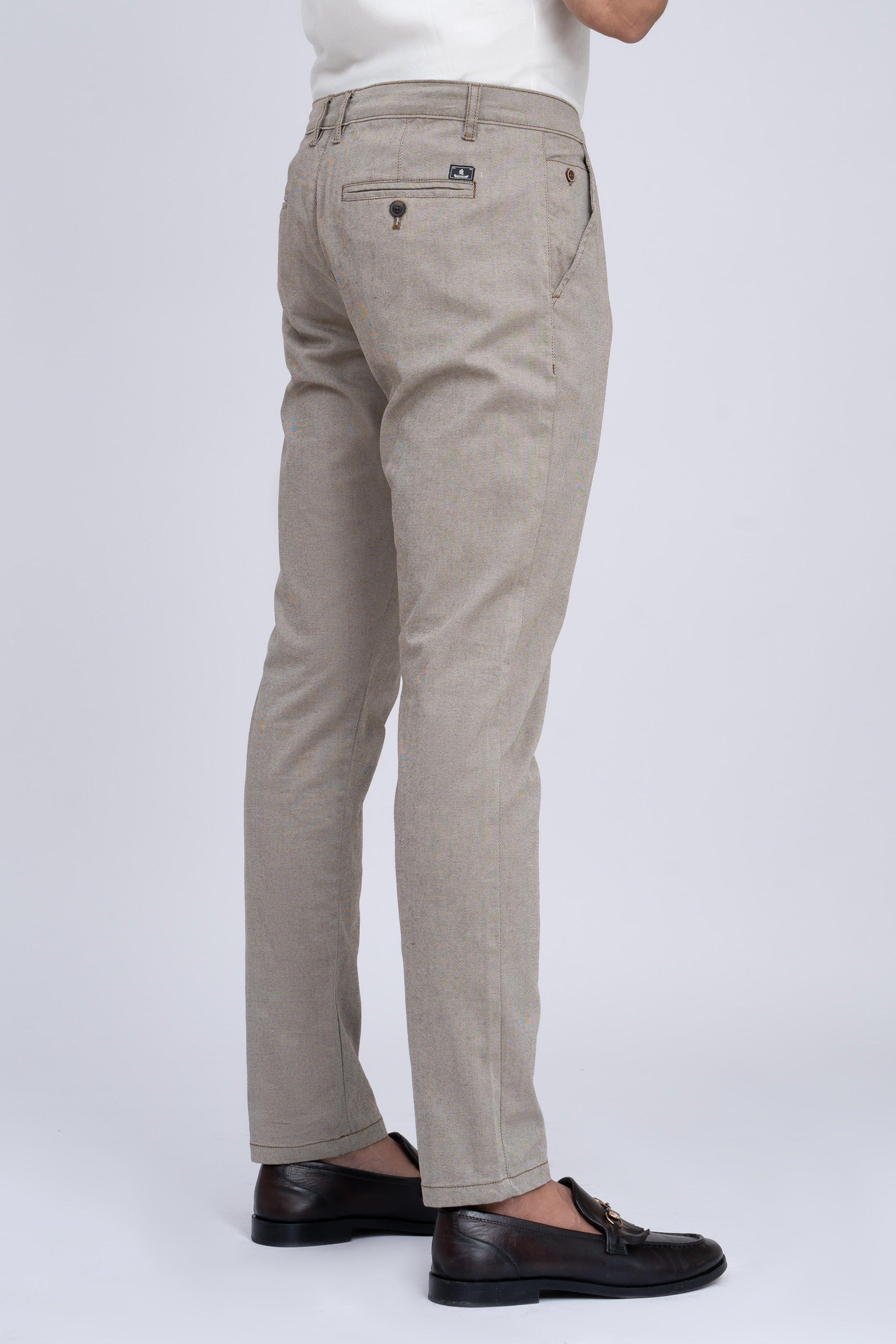 CASUAL PANT WITH DOUBLE BONE POCKET GREY KHAKI at Charcoal Clothing