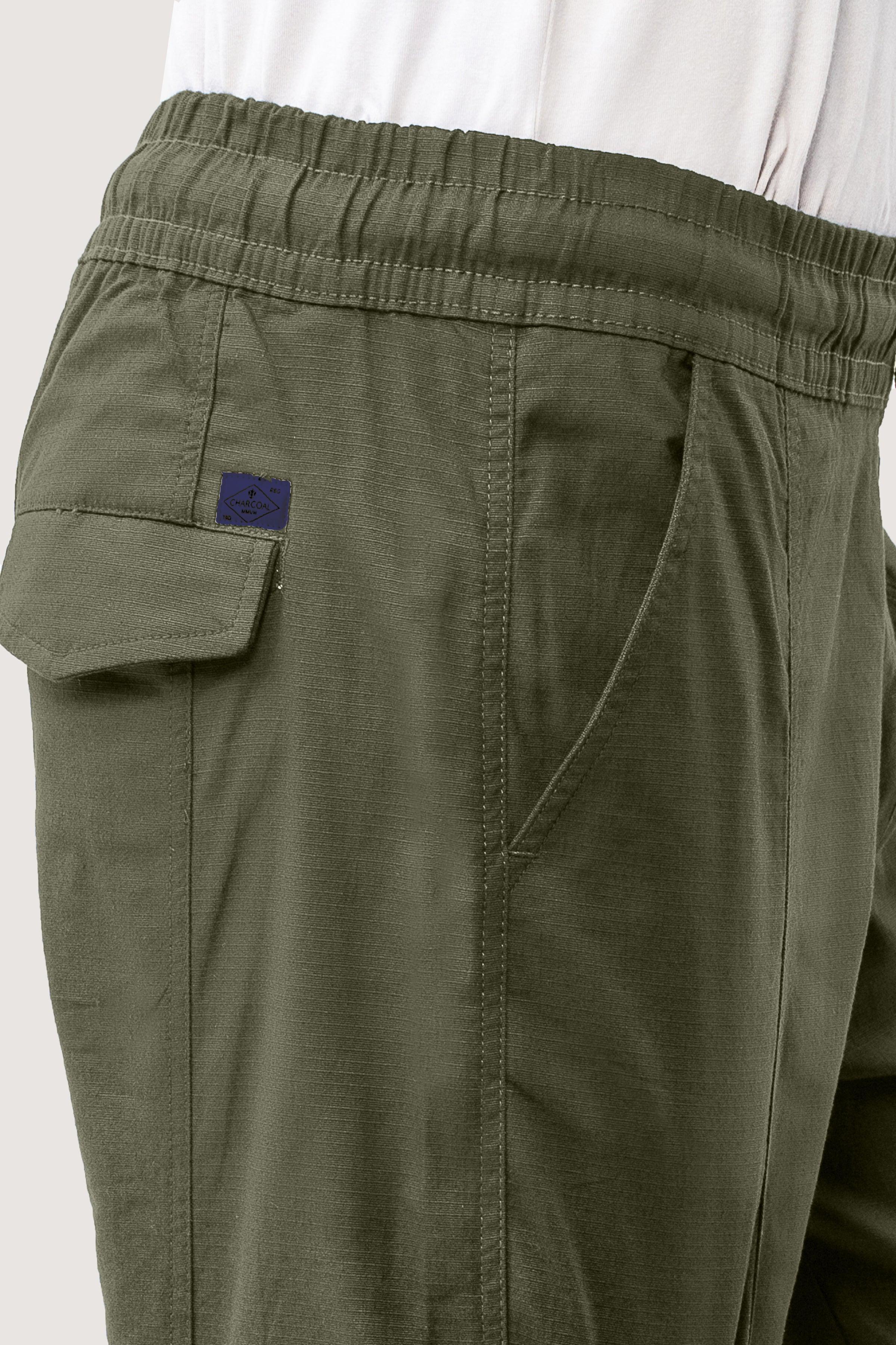 CASUAL RIPSTOP TROUSER DARK OLIVE at Charcoal Clothing