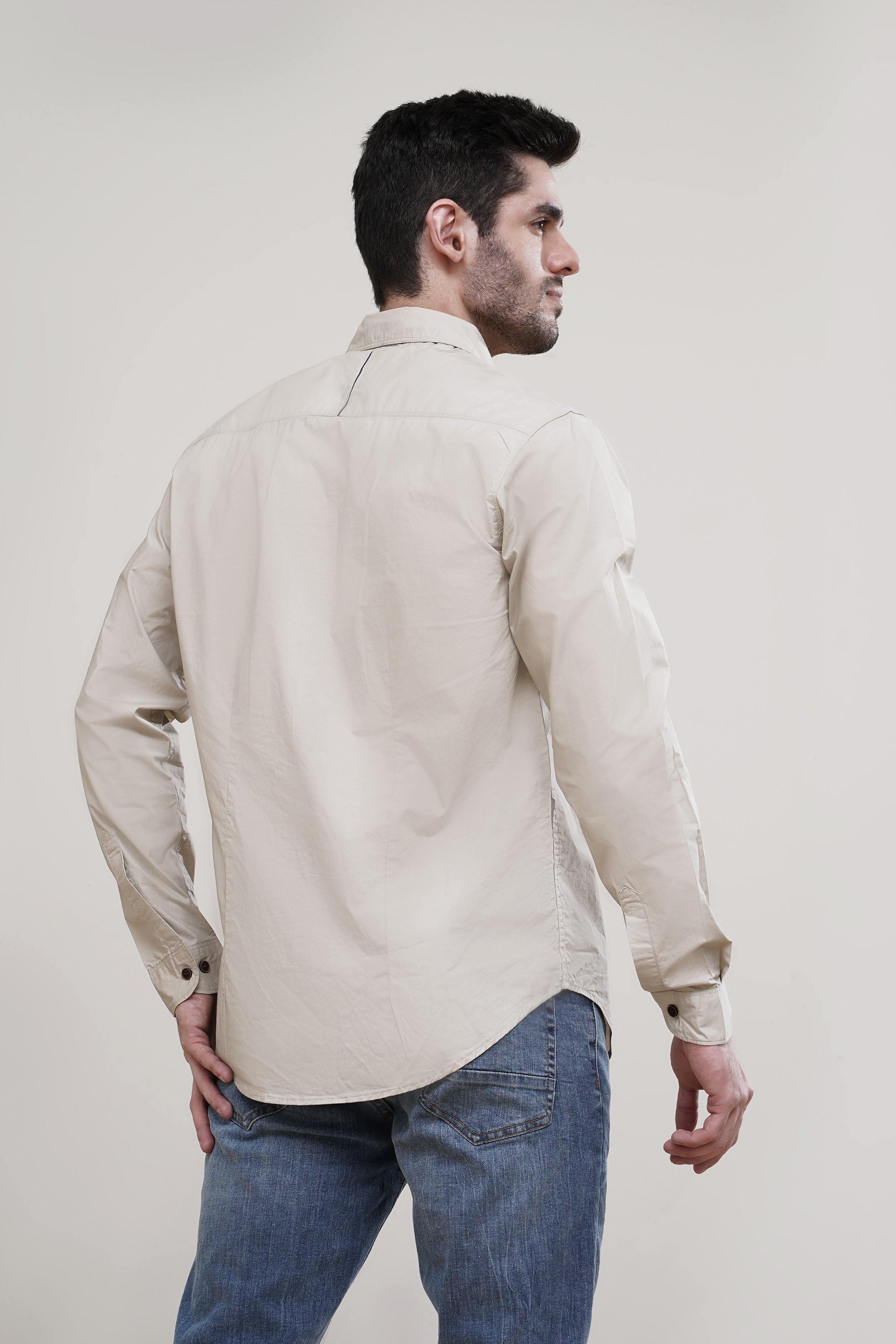 CASUAL SHIRT BEIGE at Charcoal Clothing