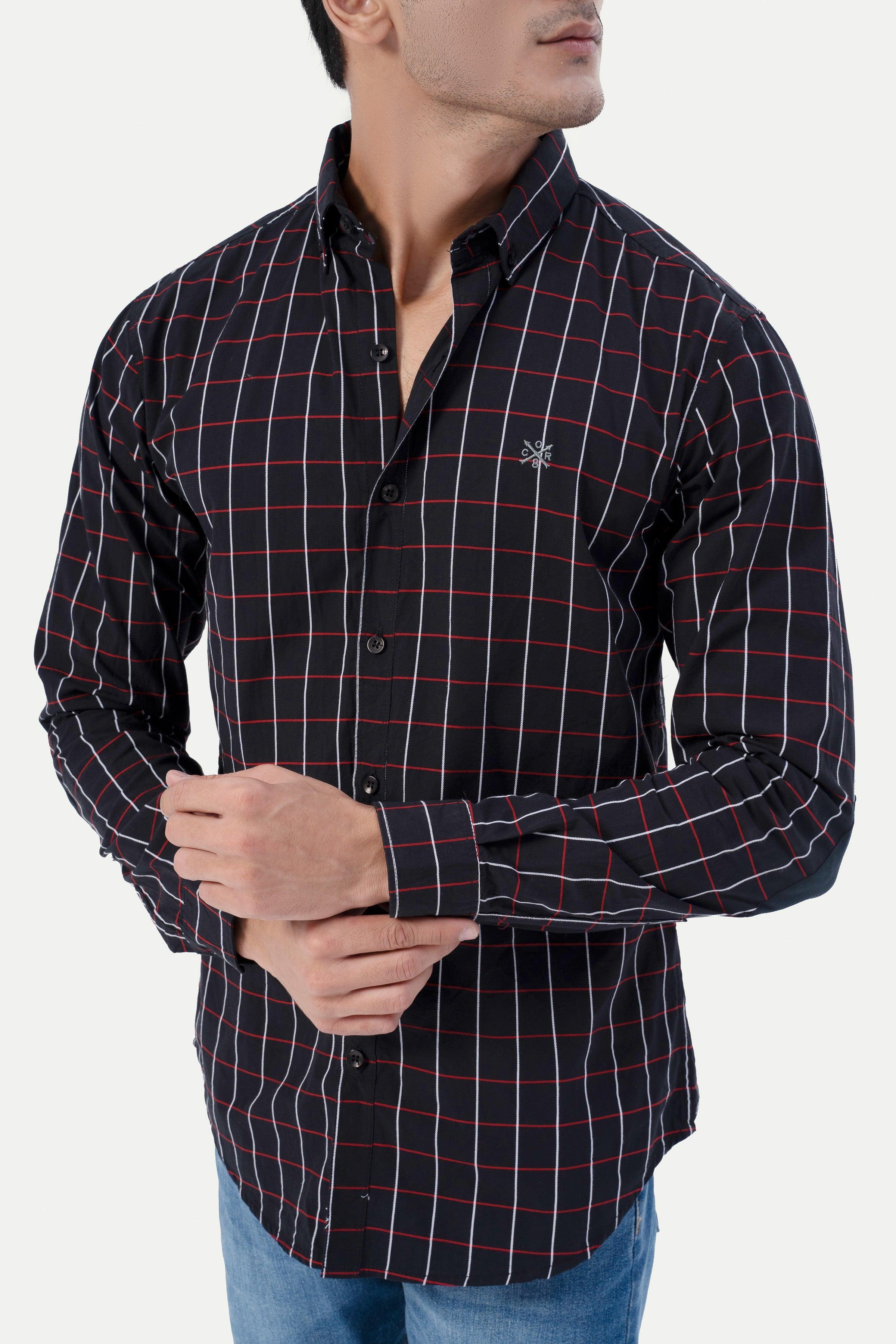 CASUAL SHIRT BLACK CHECK at Charcoal Clothing