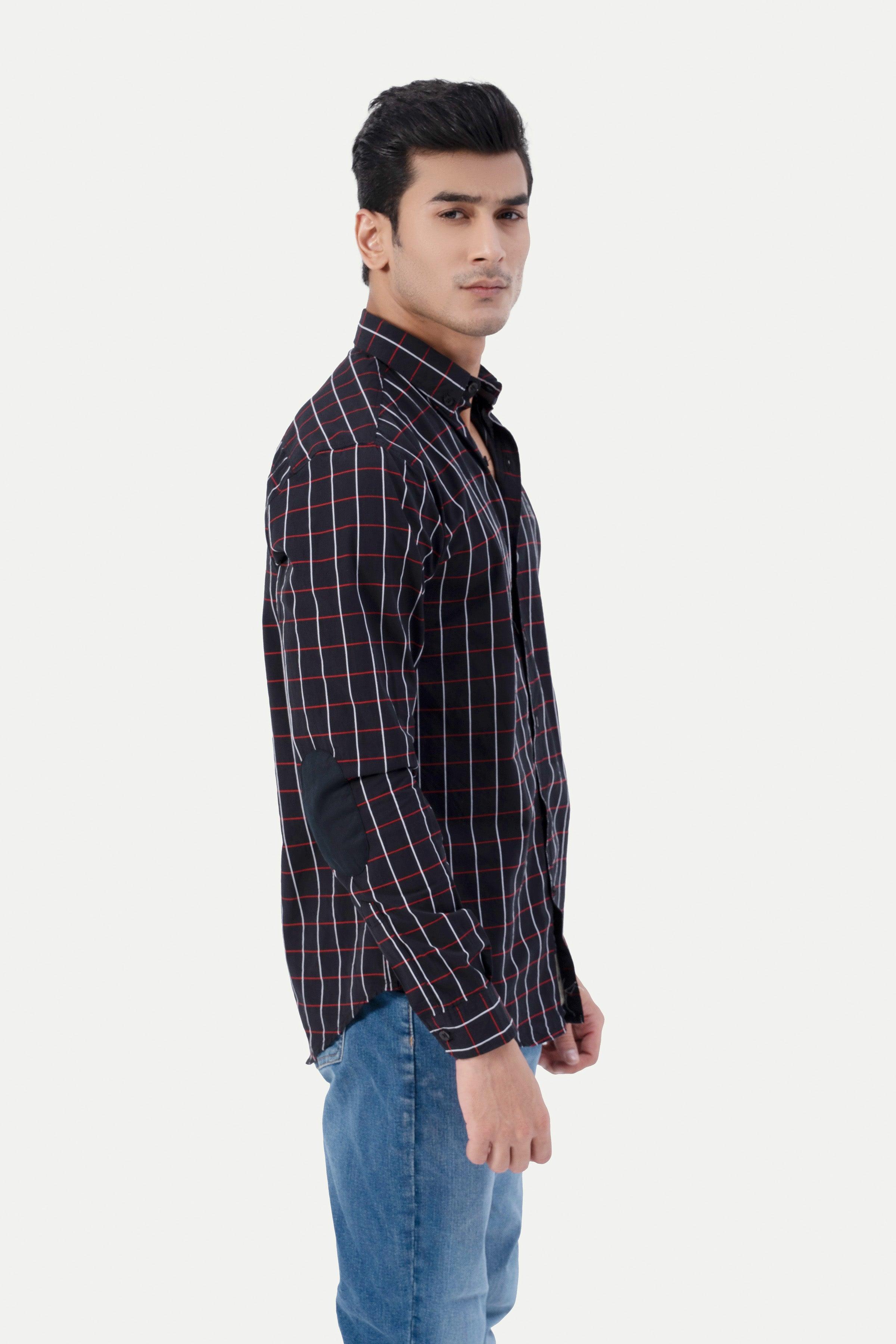 CASUAL SHIRT BLACK CHECK at Charcoal Clothing