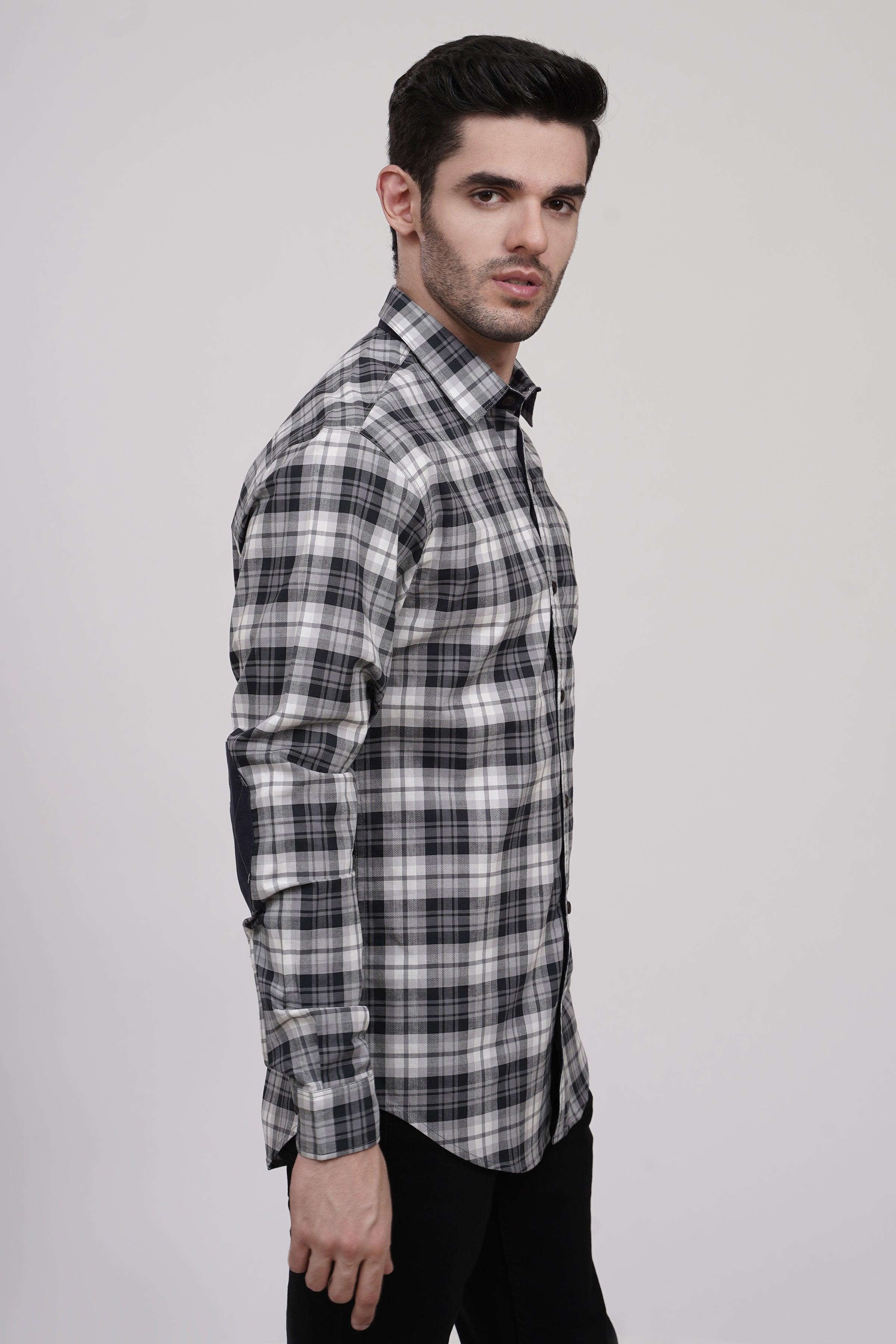 CASUAL SHIRT BLACK GREY at Charcoal Clothing