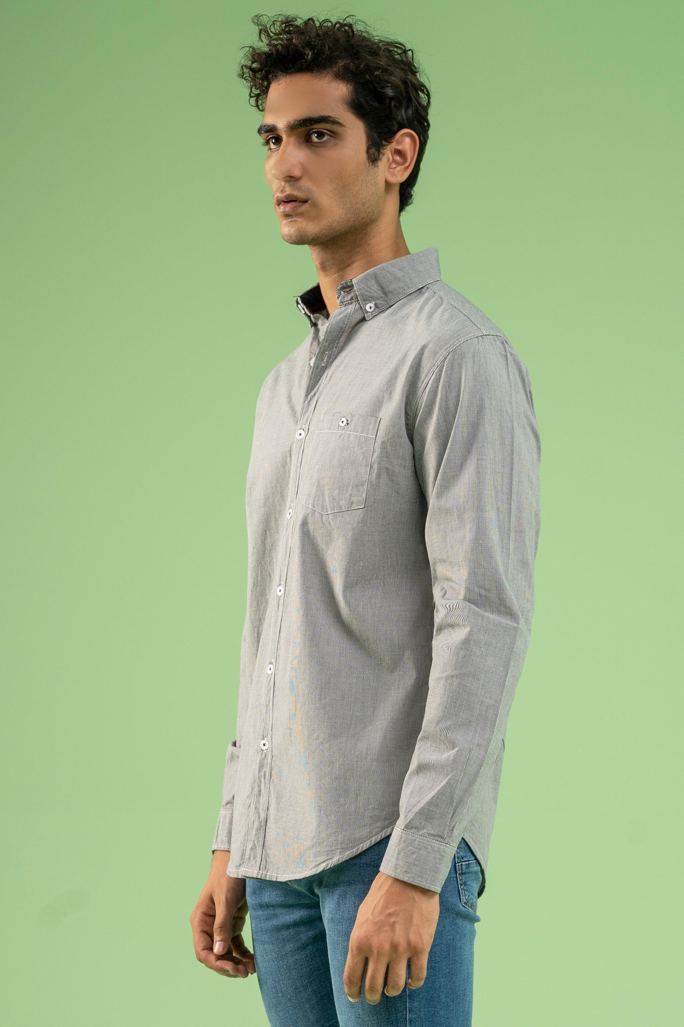 CASUAL SHIRT BLACK GREY at Charcoal Clothing