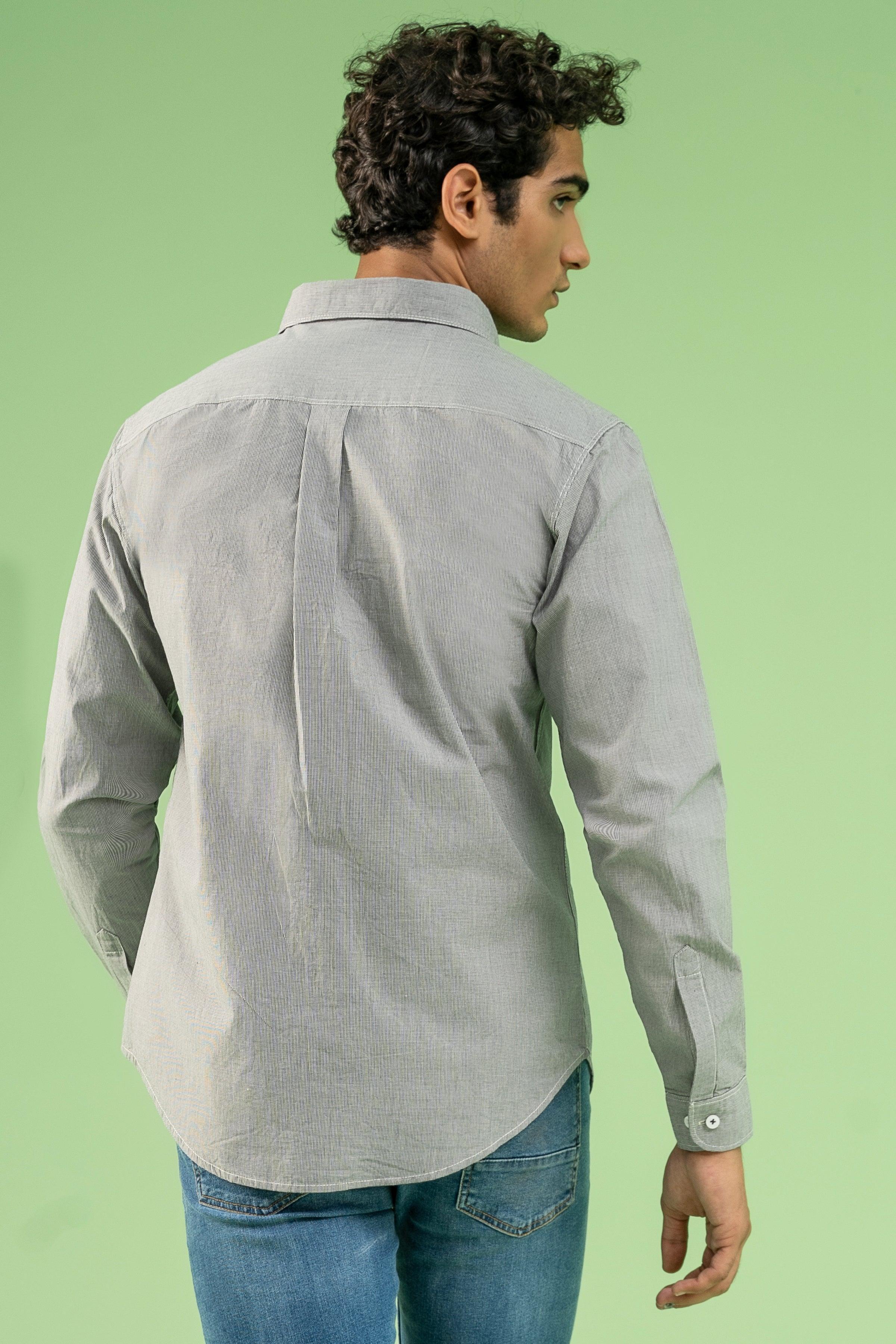CASUAL SHIRT BLACK GREY at Charcoal Clothing