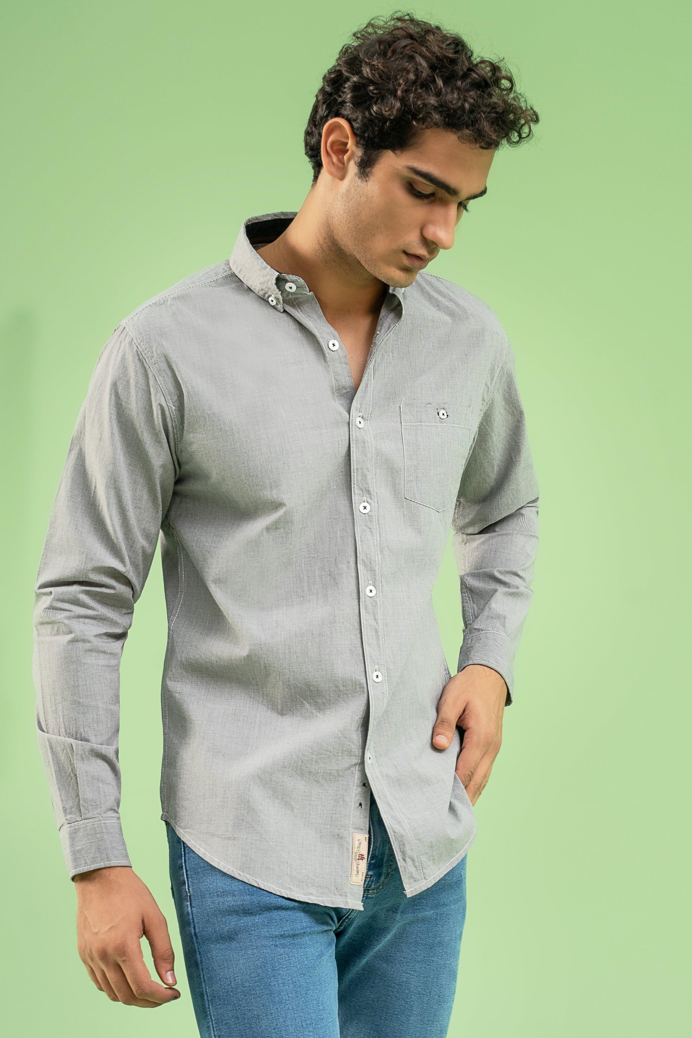 CASUAL SHIRT BLACK GREY at Charcoal Clothing