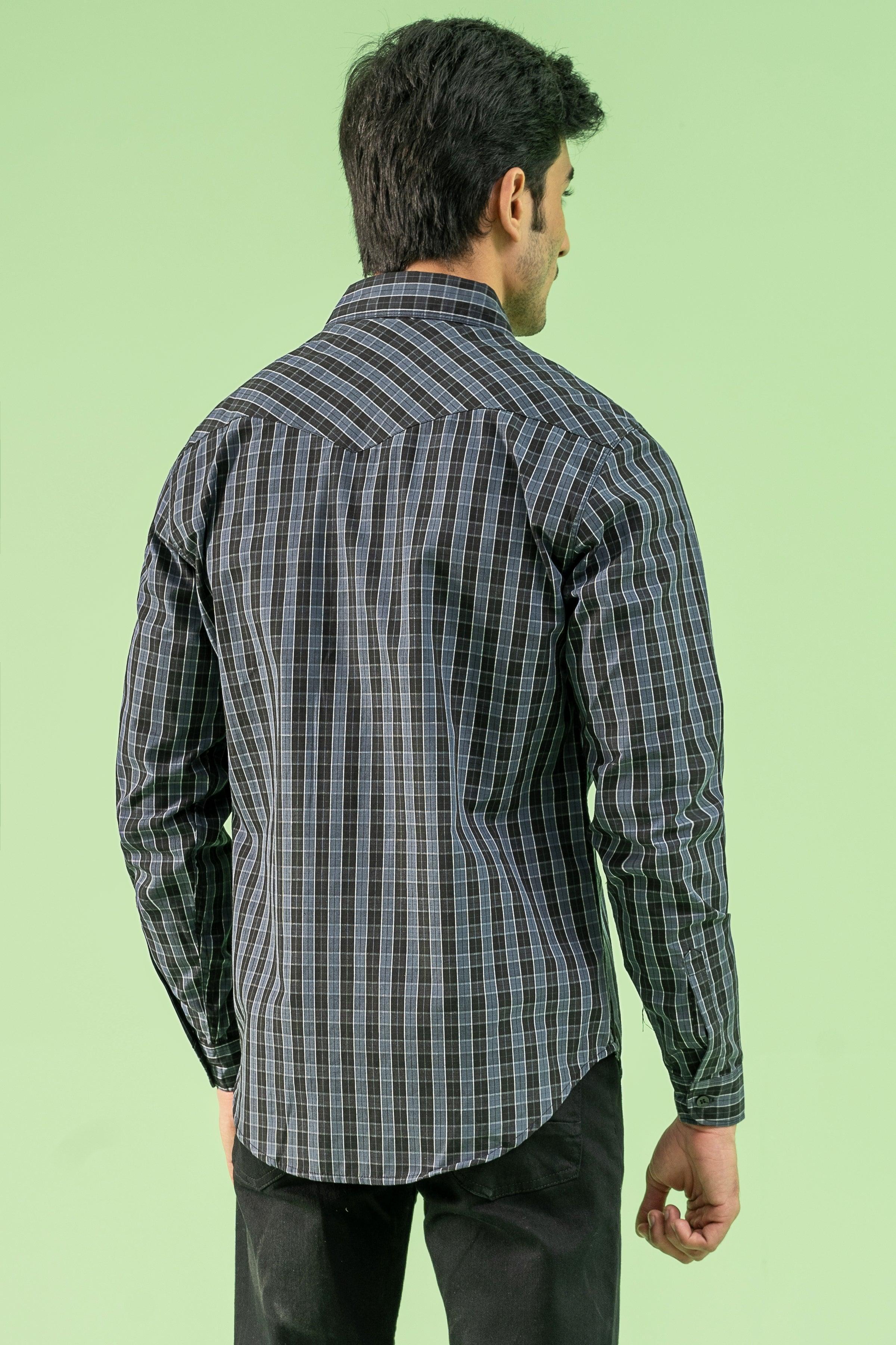 CASUAL SHIRT BLACK GREY at Charcoal Clothing