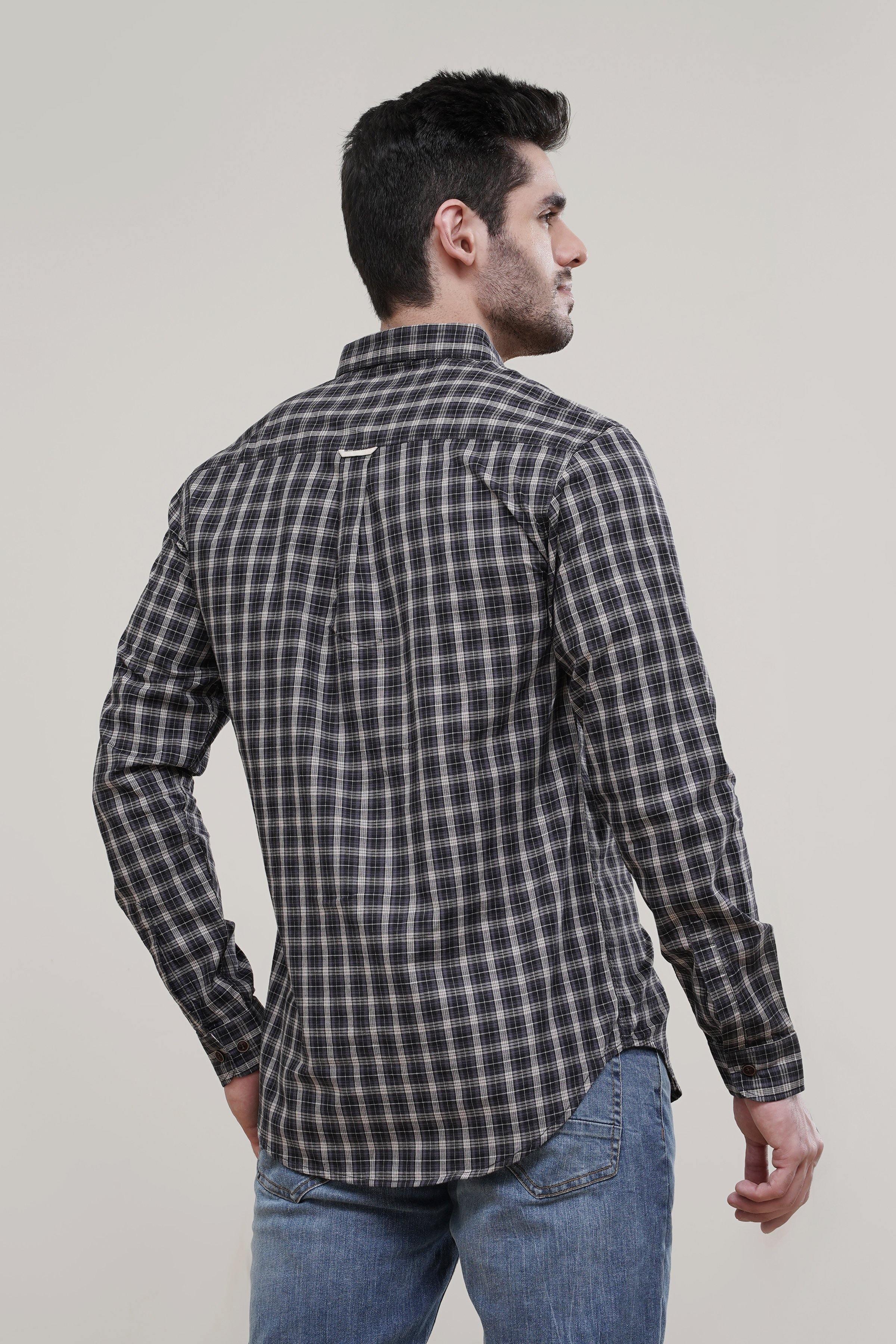 CASUAL SHIRT BLACK KHAKI at Charcoal Clothing