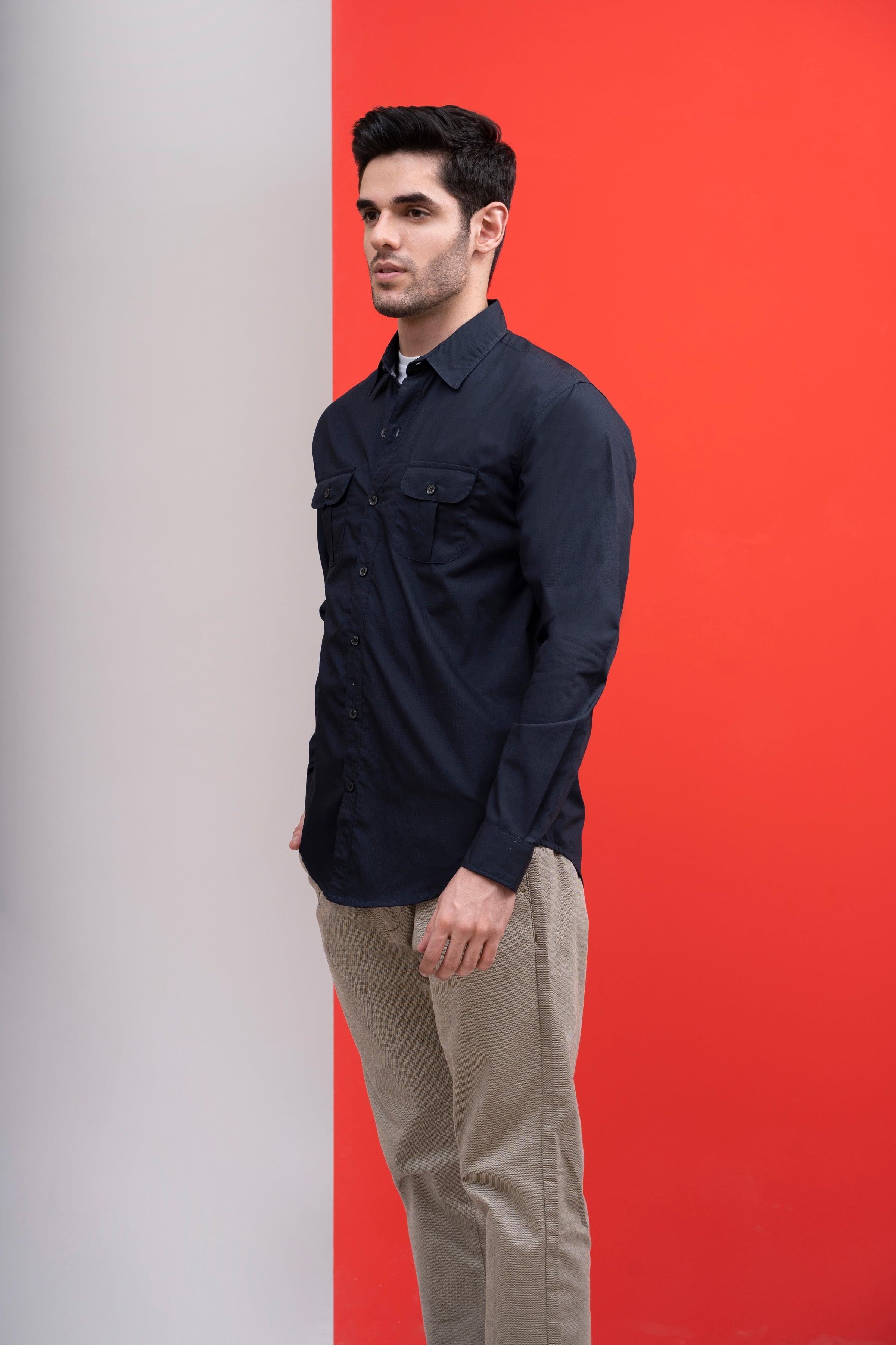 CASUAL SHIRT BLACK at Charcoal Clothing