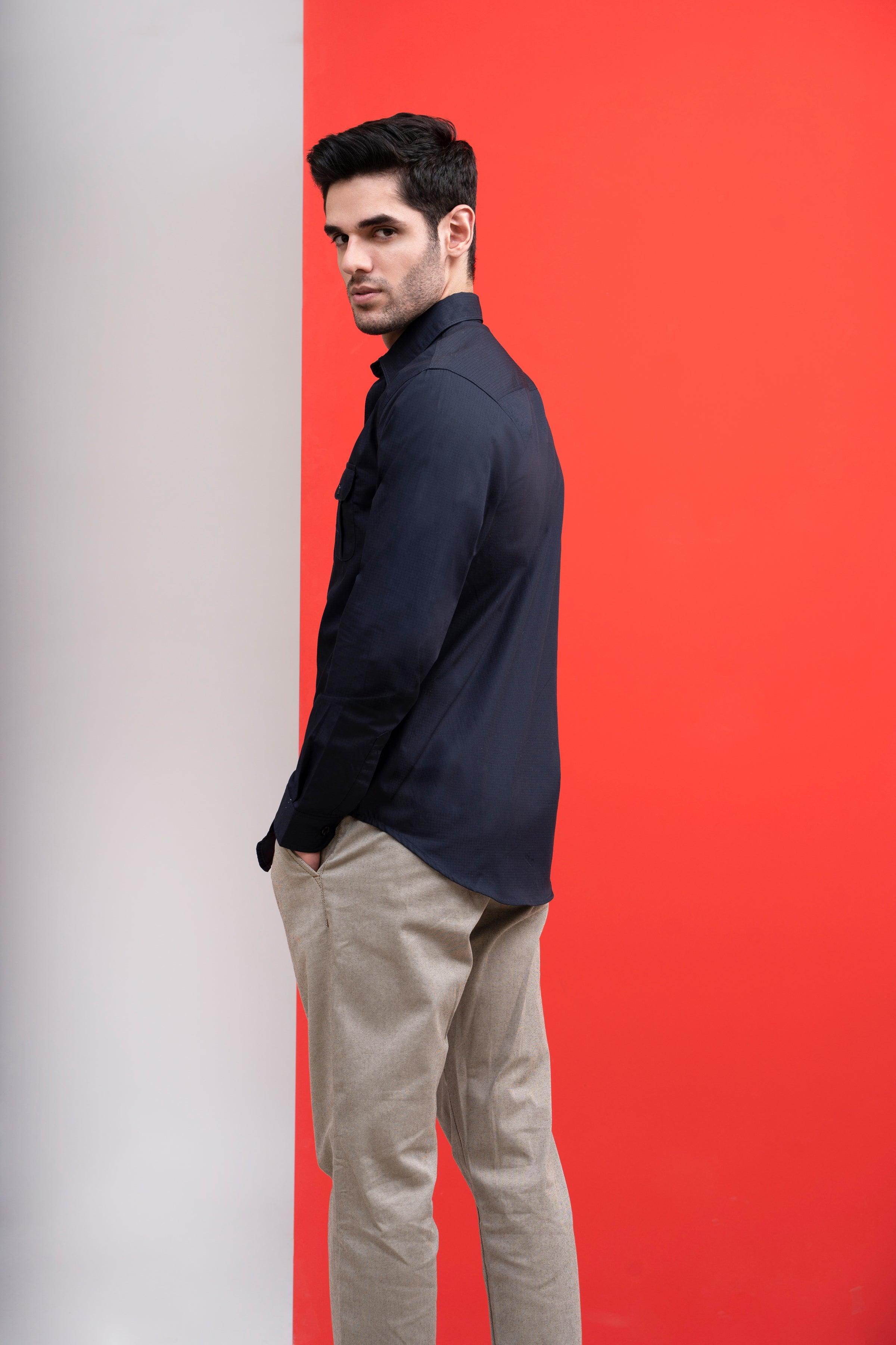 CASUAL SHIRT BLACK at Charcoal Clothing