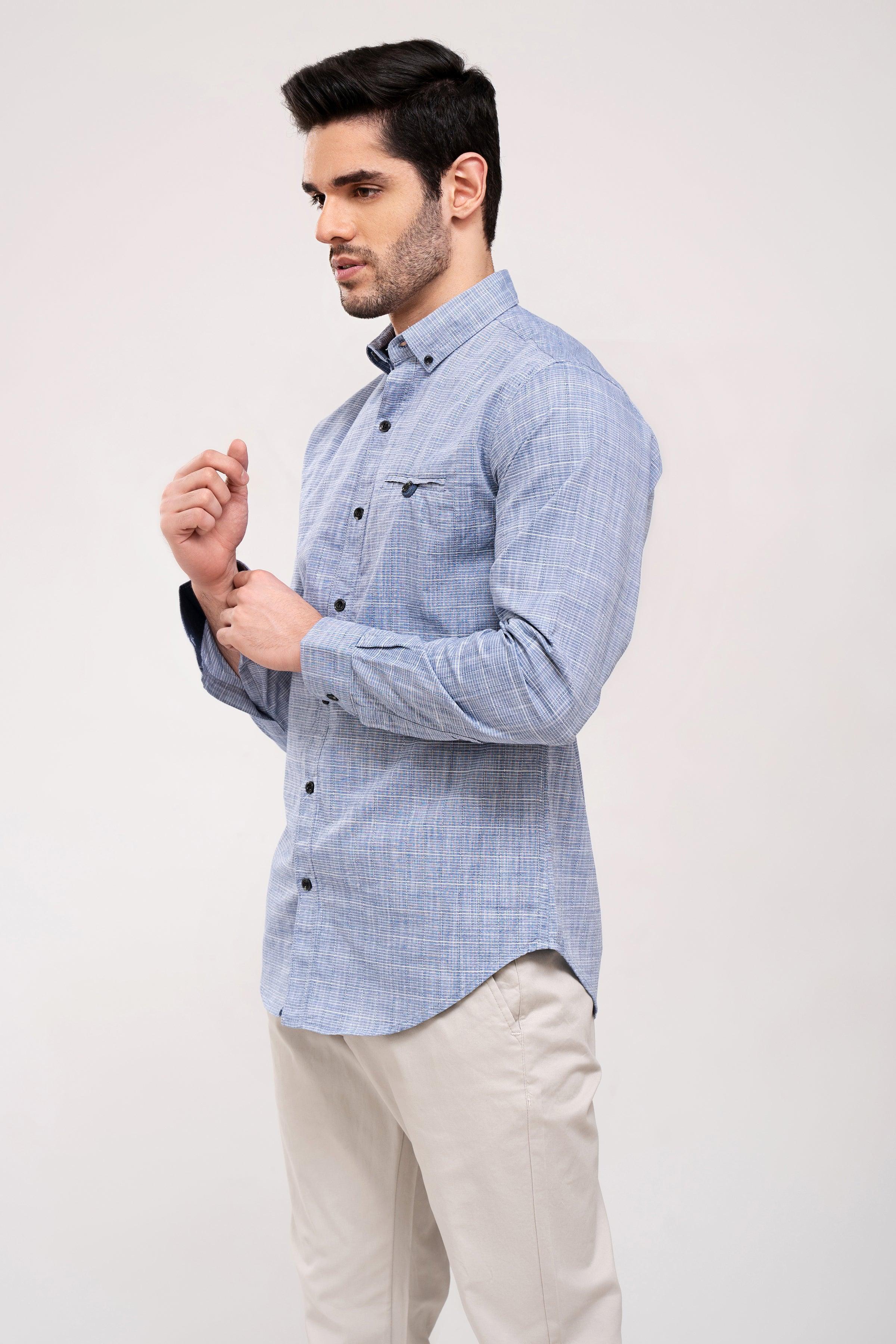 CASUAL SHIRT BLUE at Charcoal Clothing