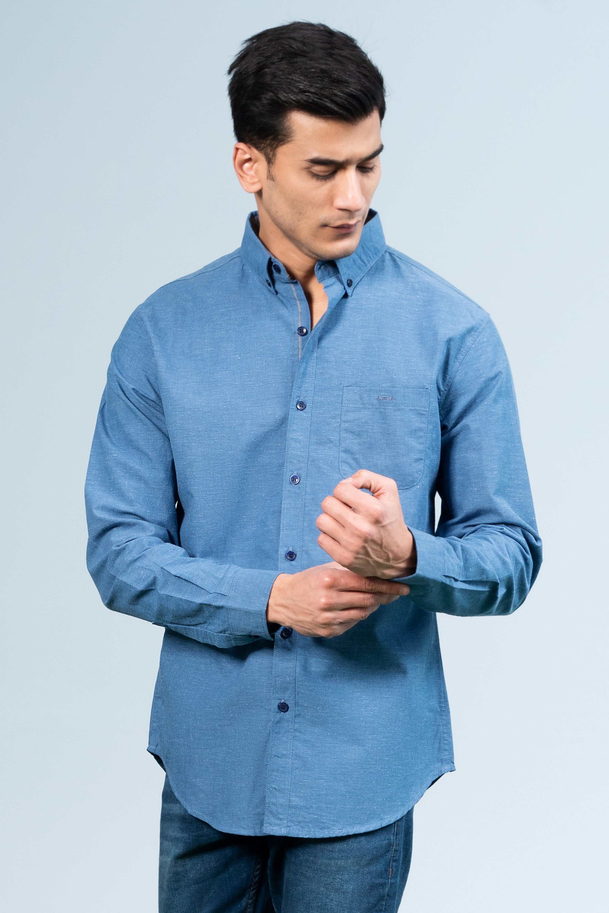 CASUAL SHIRT BLUE at Charcoal Clothing