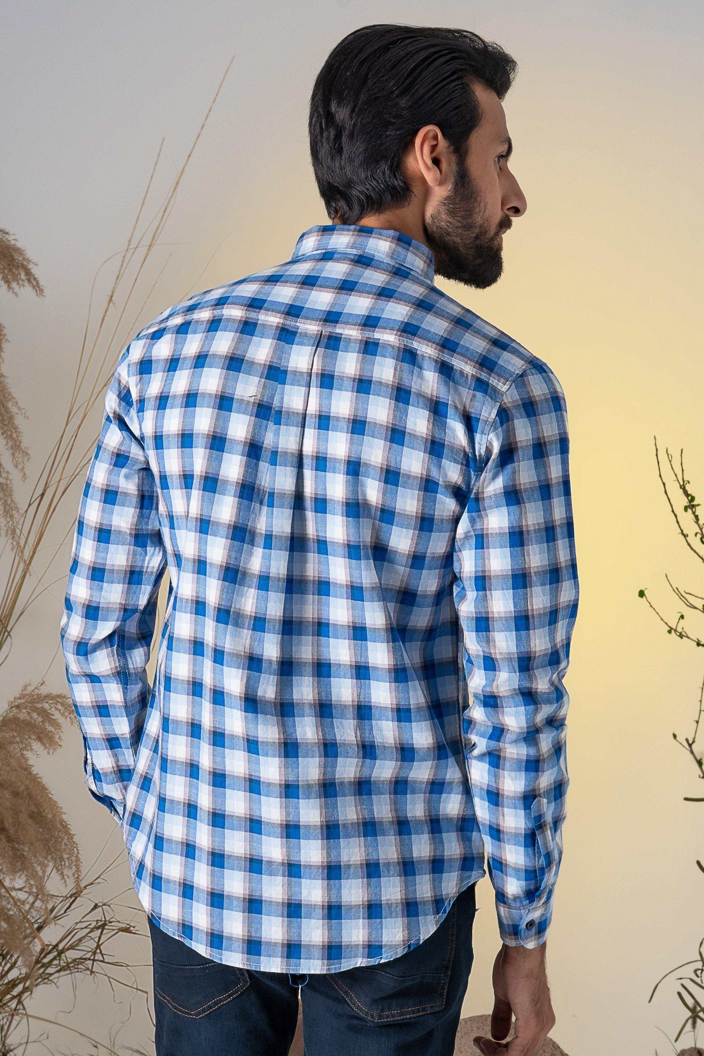 CASUAL SHIRT CHAMBRAY BLUE at Charcoal Clothing
