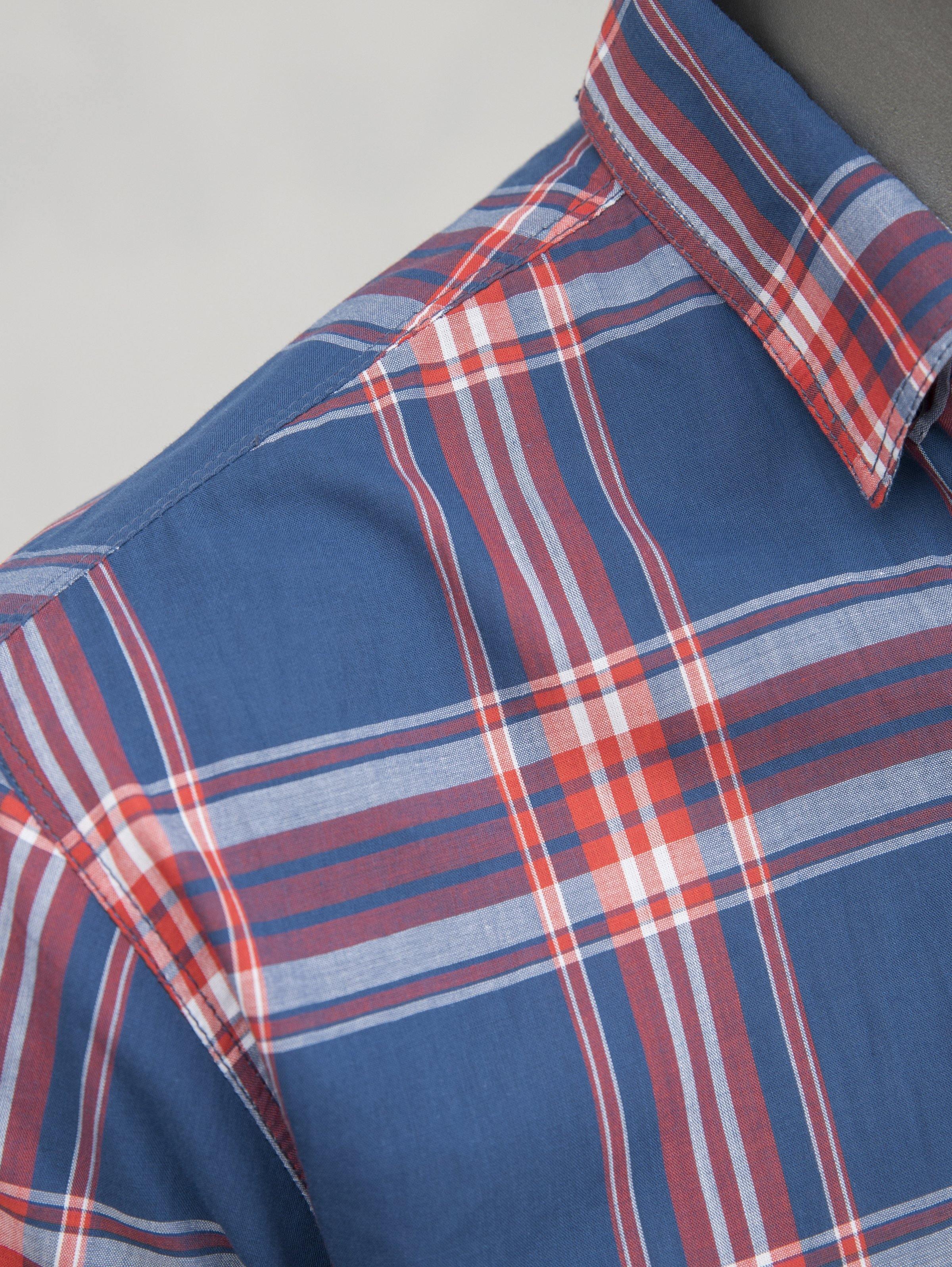 CASUAL SHIRT F/S BLUE MAROON at Charcoal Clothing