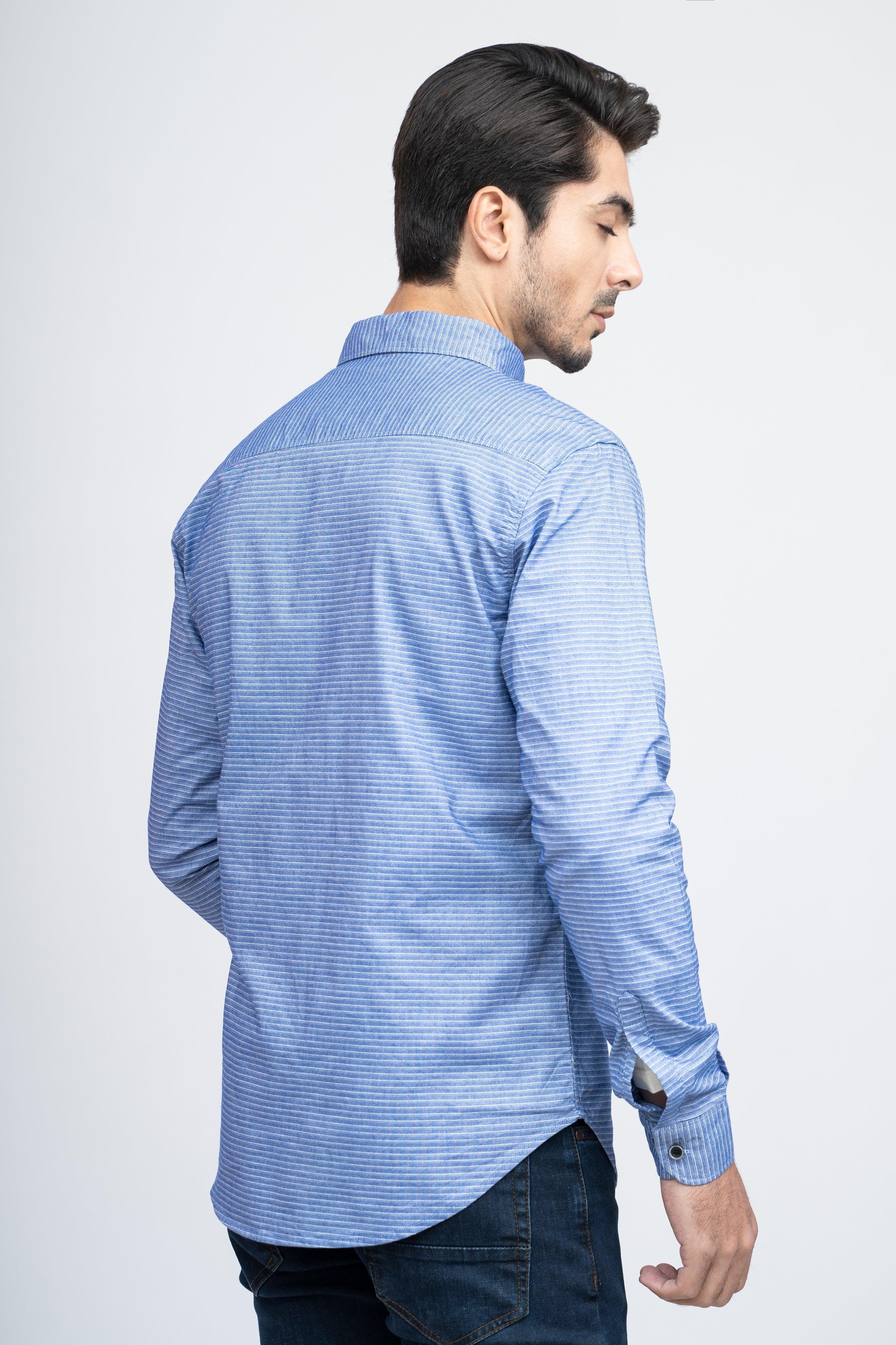CASUAL SHIRT F/S BLUE at Charcoal Clothing