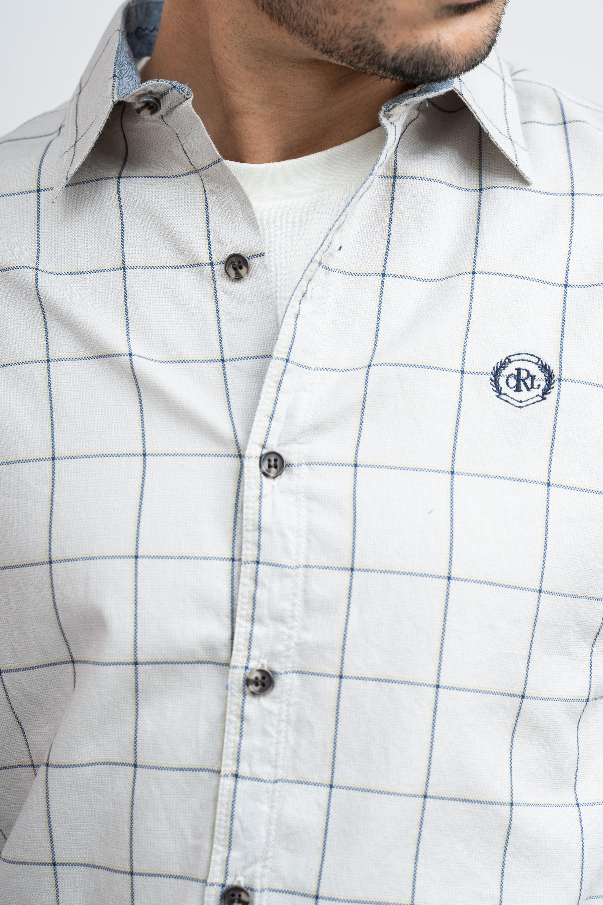 CASUAL SHIRT F/S GREY CHECK at Charcoal Clothing