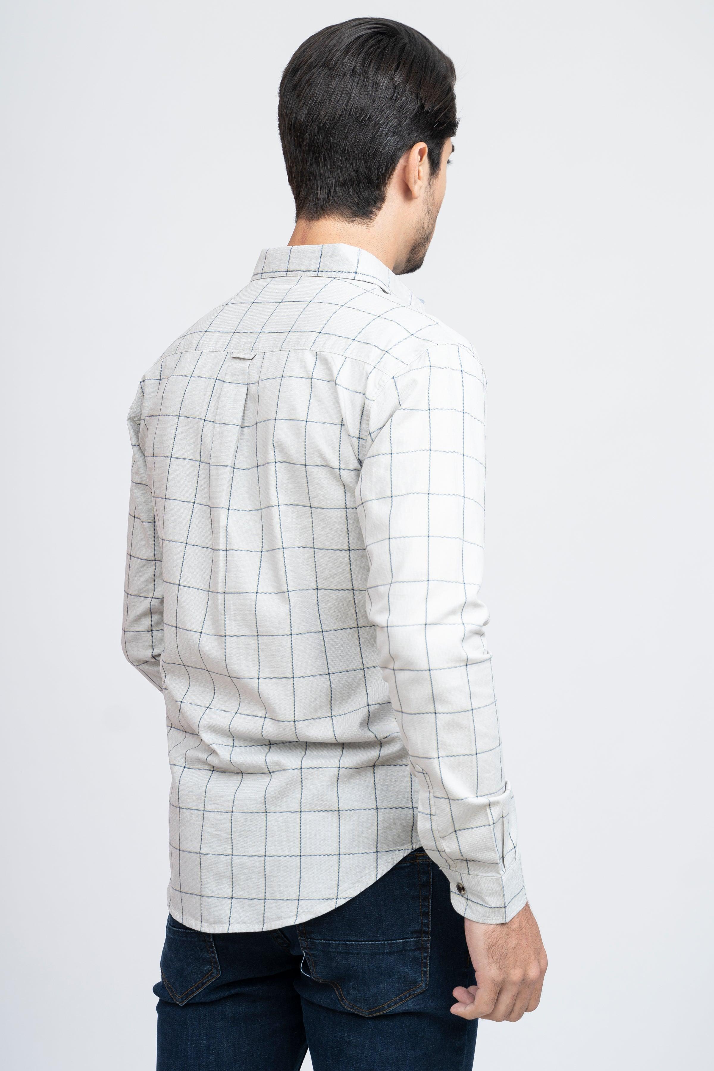 CASUAL SHIRT F/S GREY CHECK at Charcoal Clothing