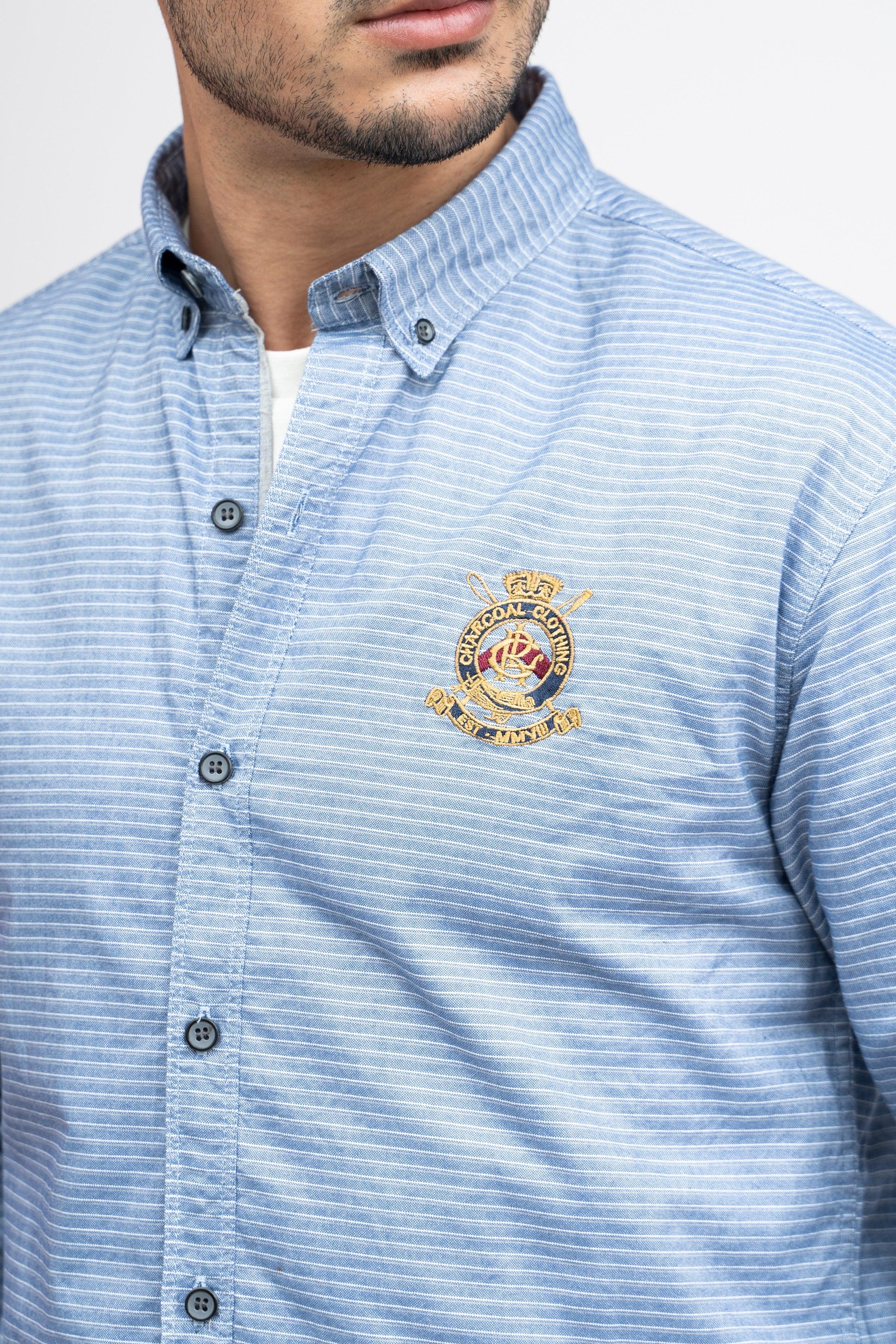 CASUAL SHIRT F/S LIGHT BLUE at Charcoal Clothing
