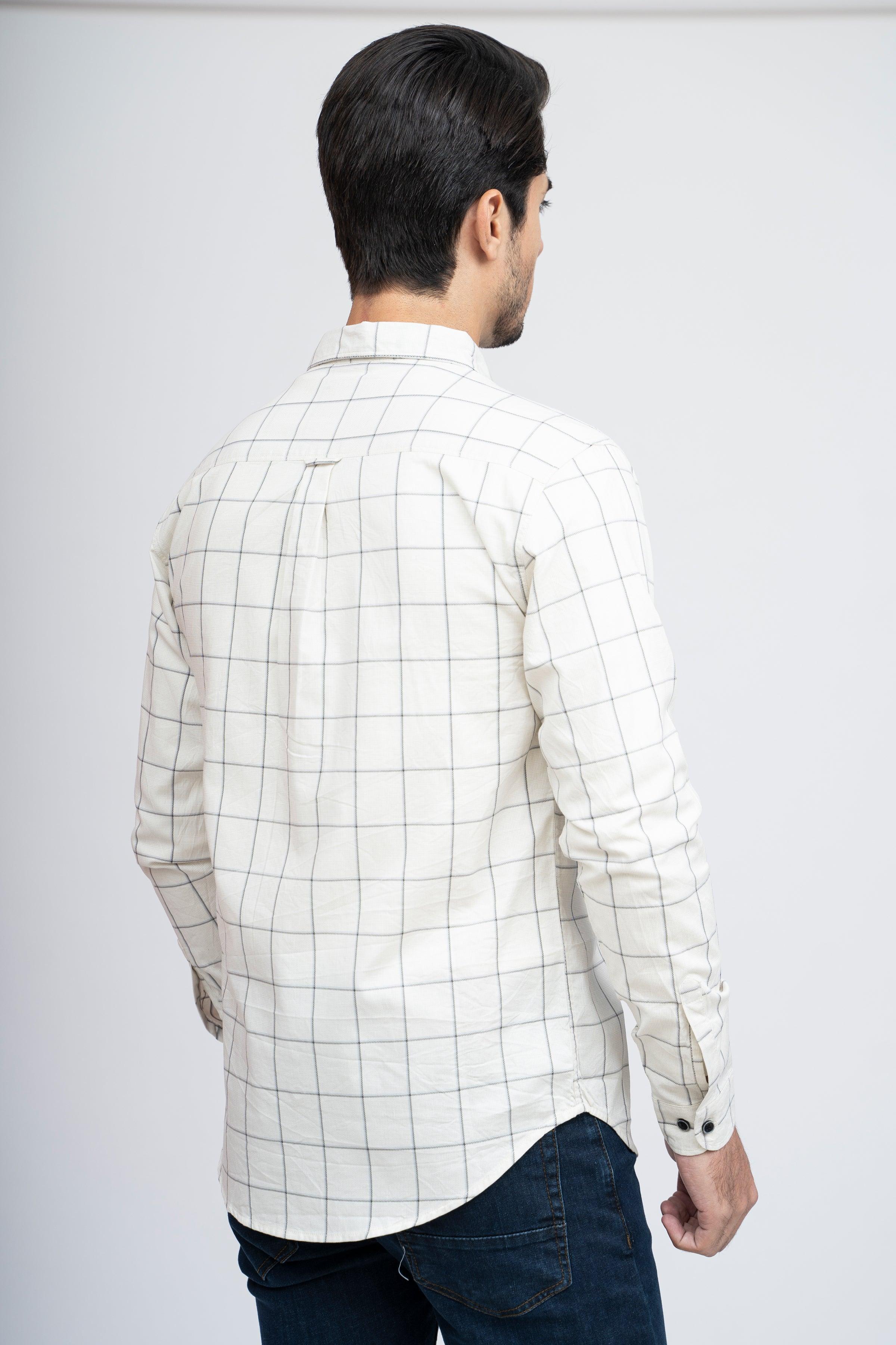 CASUAL SHIRT F/S OFF WHITE at Charcoal Clothing